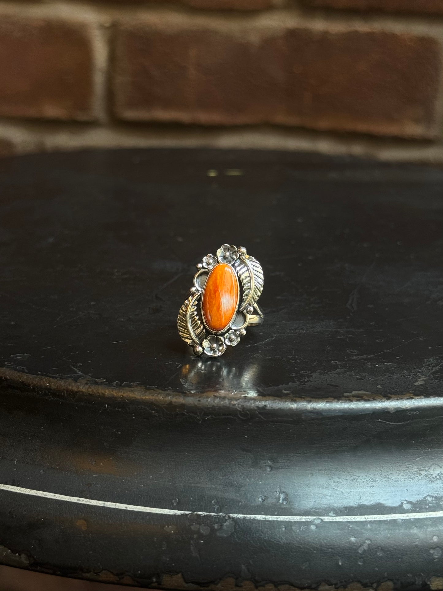 Spiny Oyster Leaf Ring | 925 Sterling Silver | Size 7.5 C212