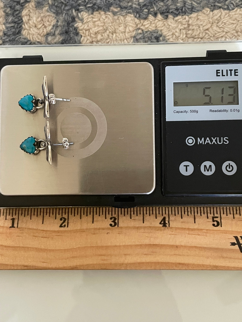 Kingman Turquoise Heart Bow Stud Earrings | 925 Sterling Silver G644