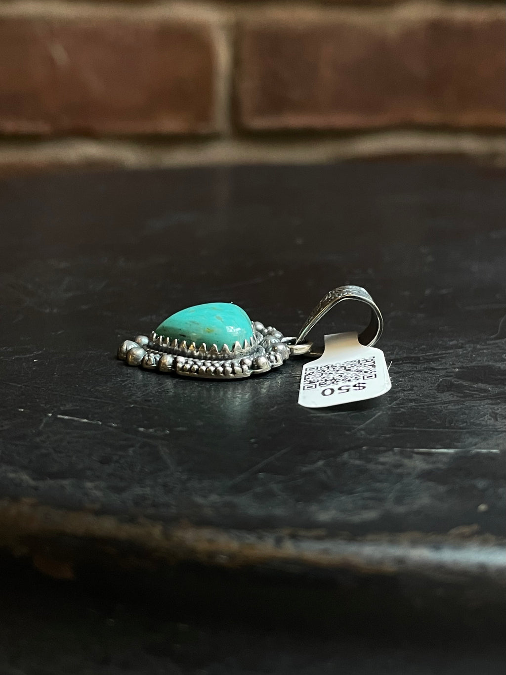 Kingman Turquoise Heart Pendant | Sterling Silver | A658