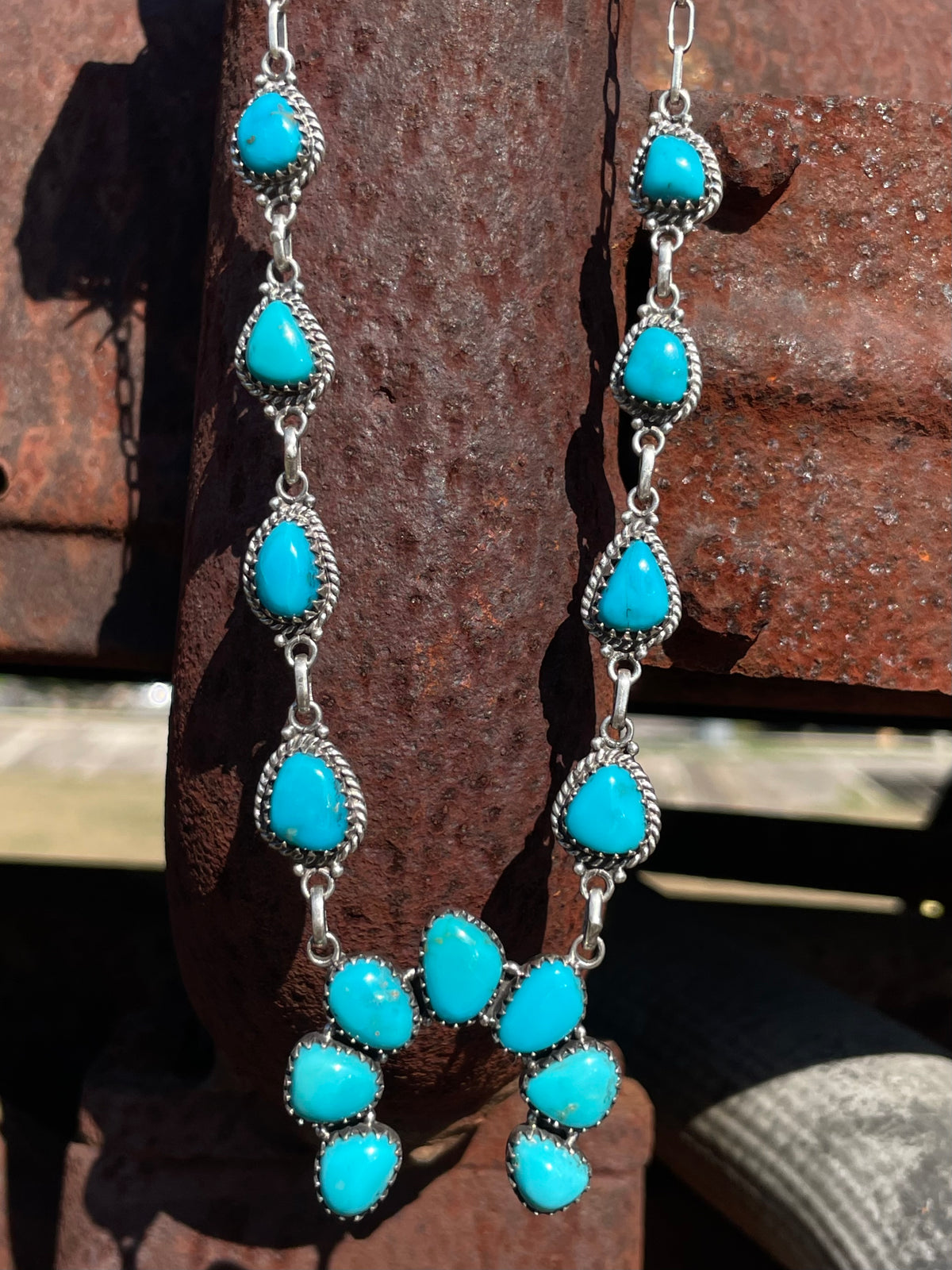 Kingman Turquoise Naja Necklace | 925 Sterling Silver G399