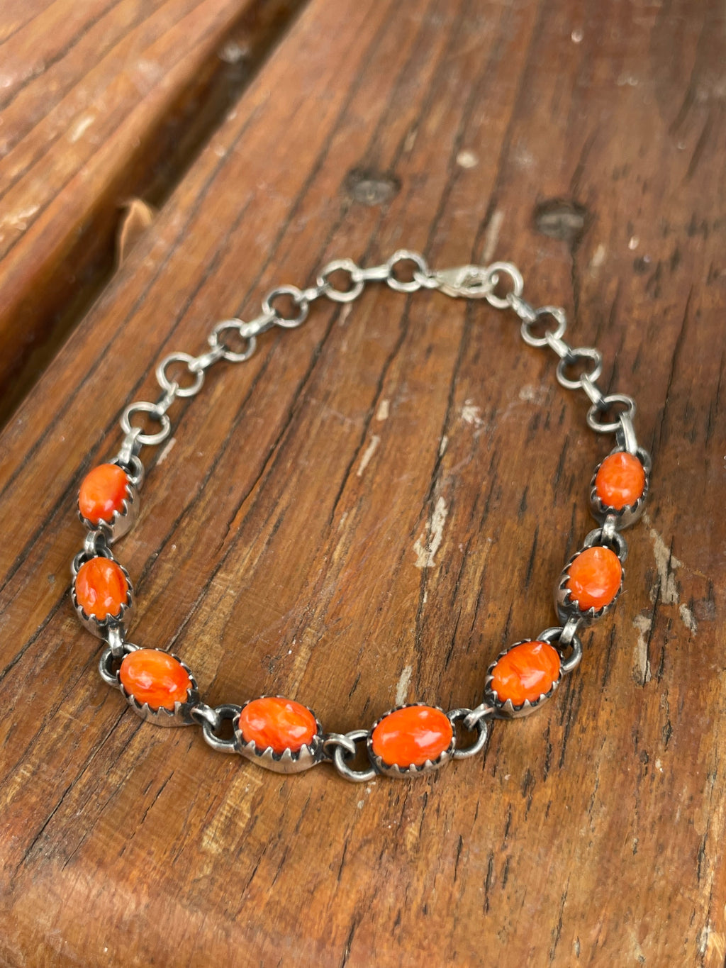 Spiny Oyster Link Bracelet | 925 Sterling Silver B978