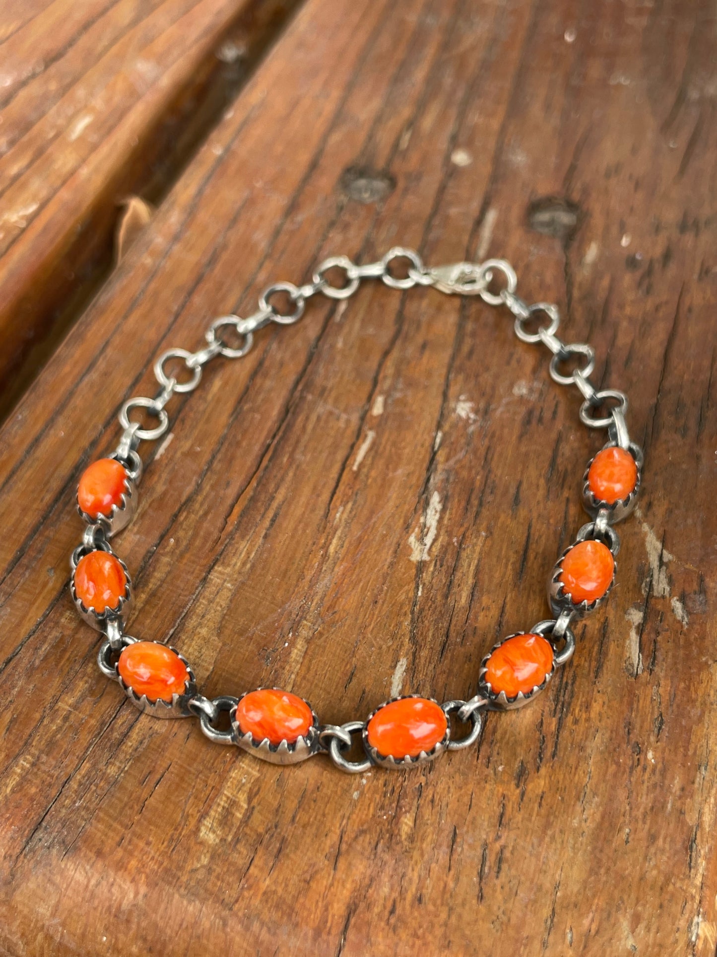 Spiny Oyster Link Bracelet | 925 Sterling Silver B978