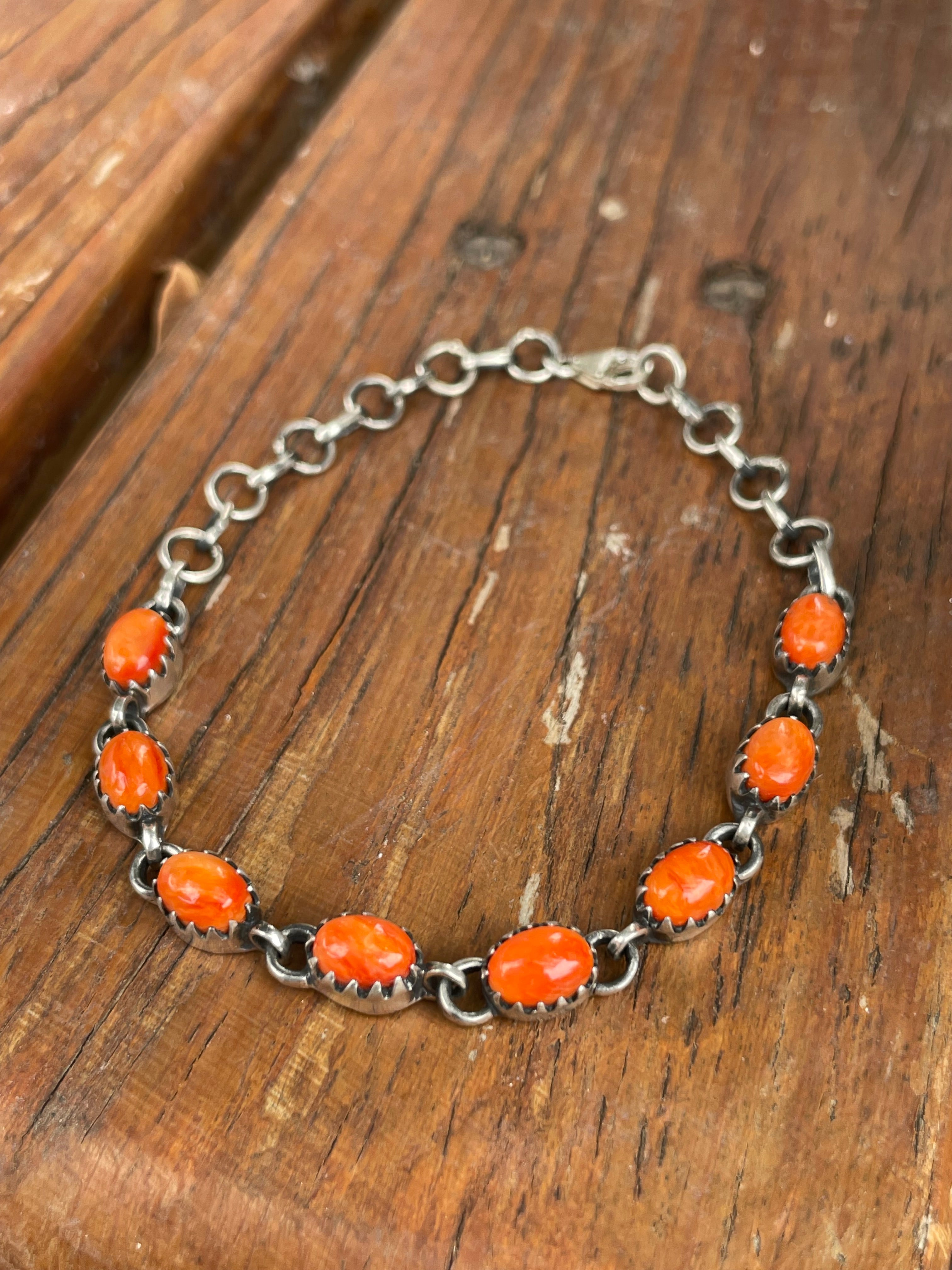Spiny Oyster Link Bracelet | 925 Sterling Silver B978