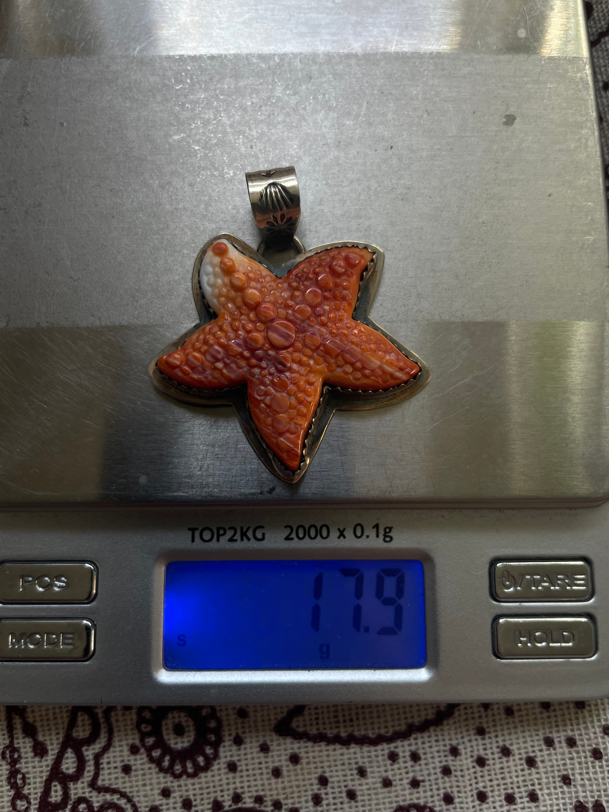 Spiny Oyster Starfish Pendant | 925 Sterling Silver | D337