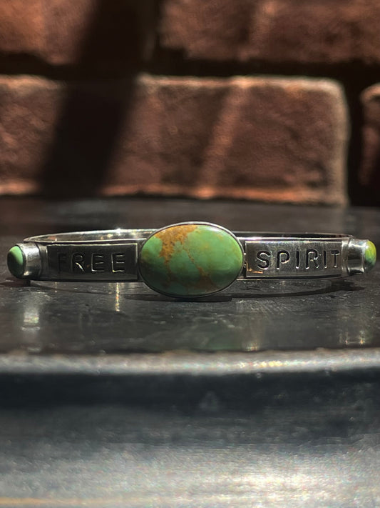Kingman Turquoise Free Spirit Bracelet | Sterling Silver G427