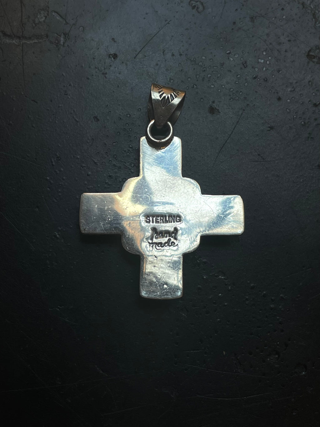 Pink Conch Zia Cross Pendant | Sterling Silver G446