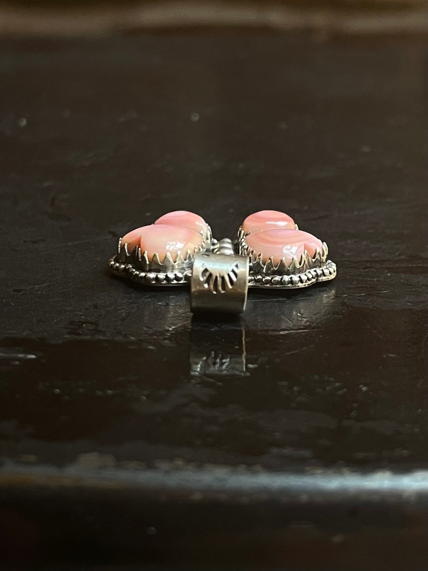 Pink Conch Butterfly Pendant | Sterling Silver G444