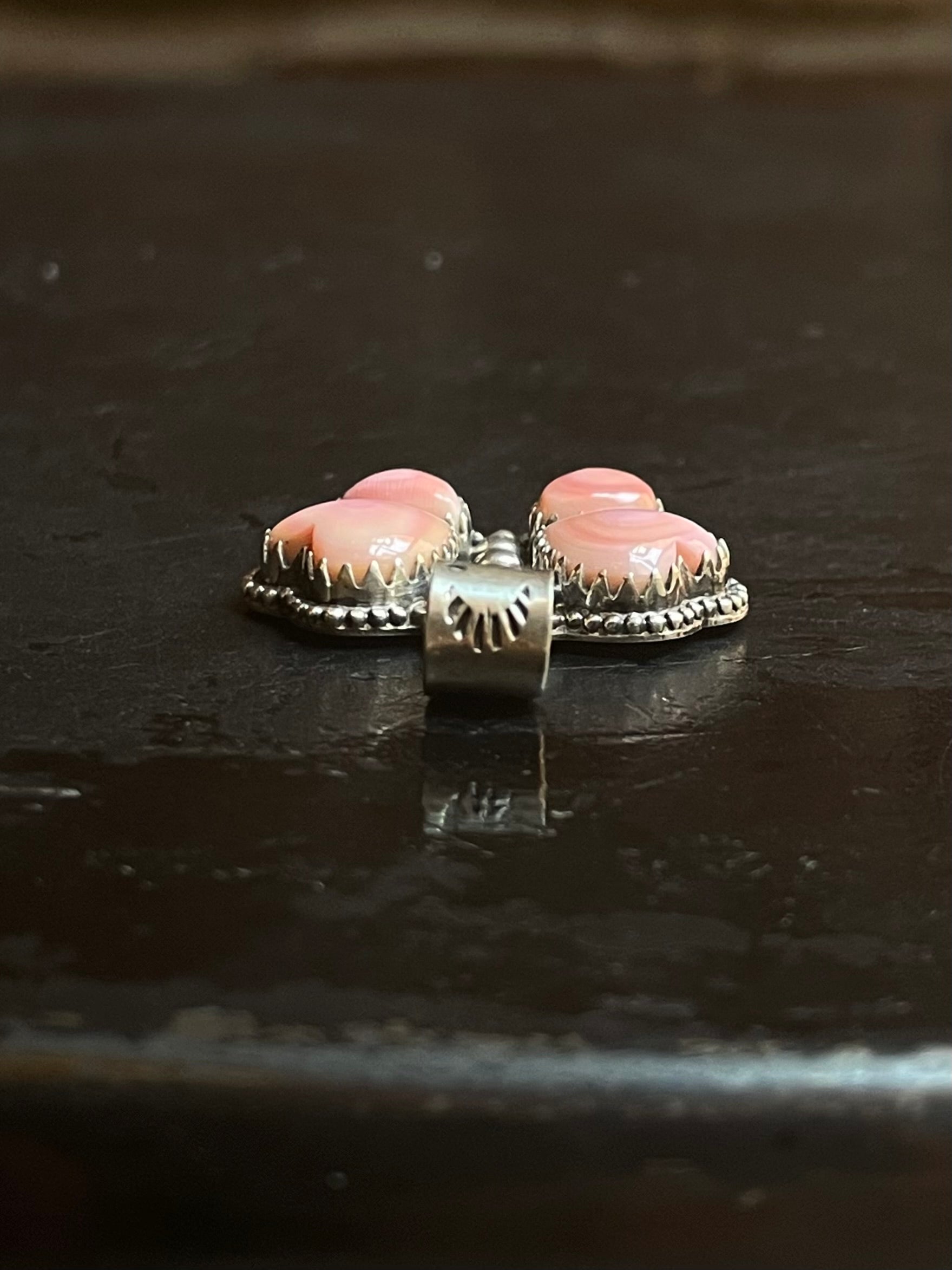 Pink Conch Butterfly Pendant | Sterling Silver G444