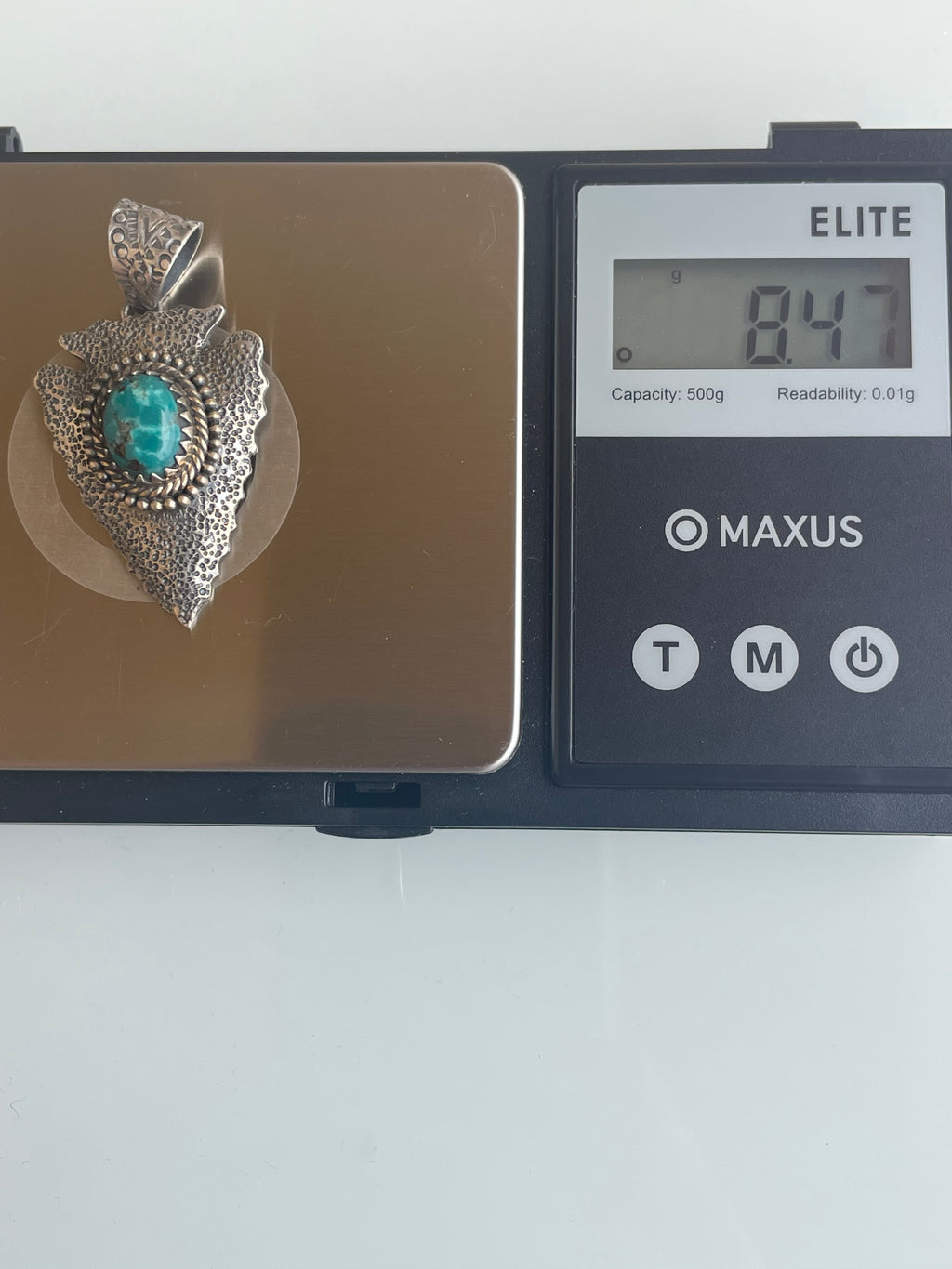 Kingman Turquoise Arrowhead Pendant | 925 Sterling Silver G616