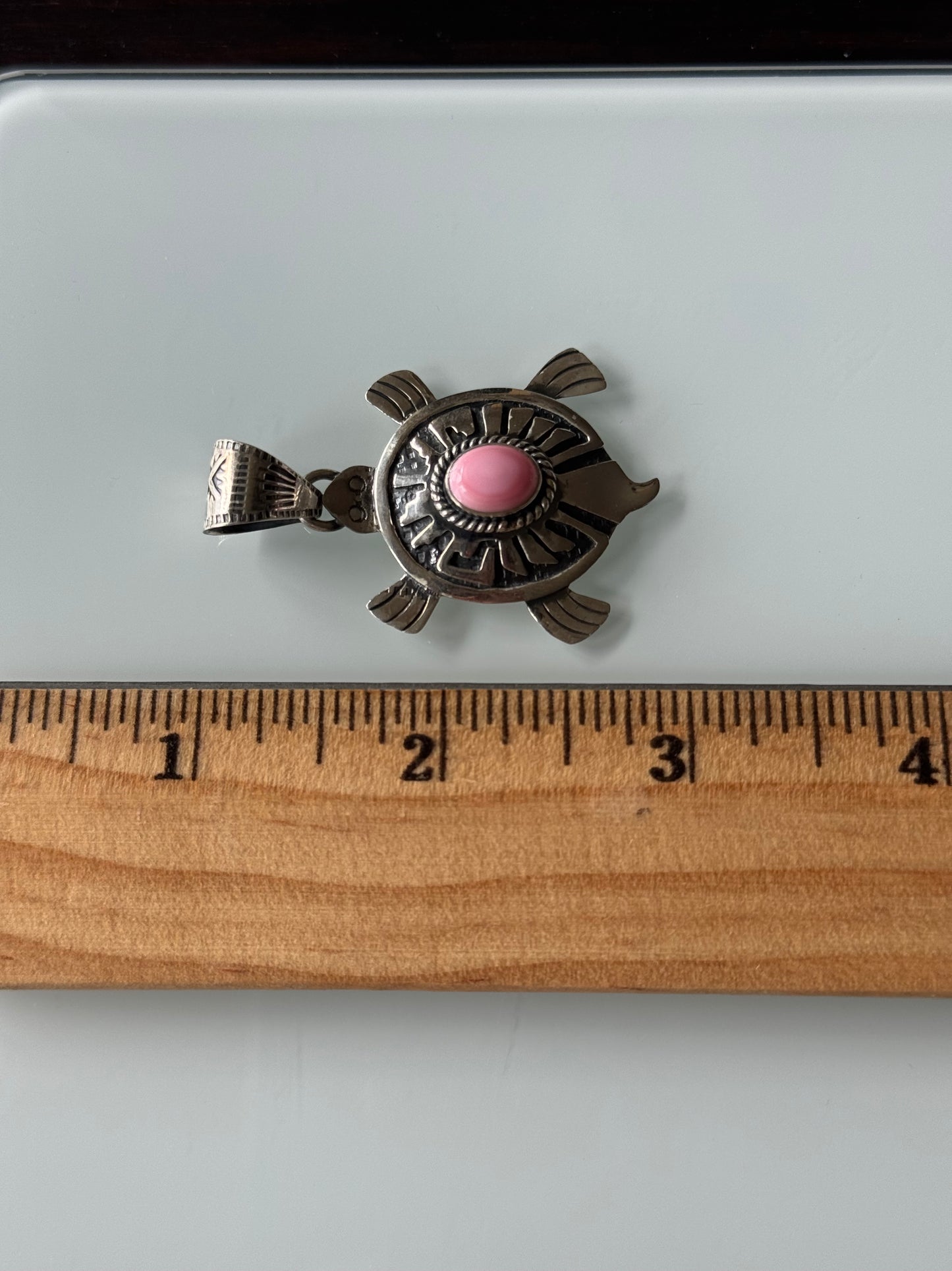 Pink Conch Turtle Pendant | Sterling Silver | A776