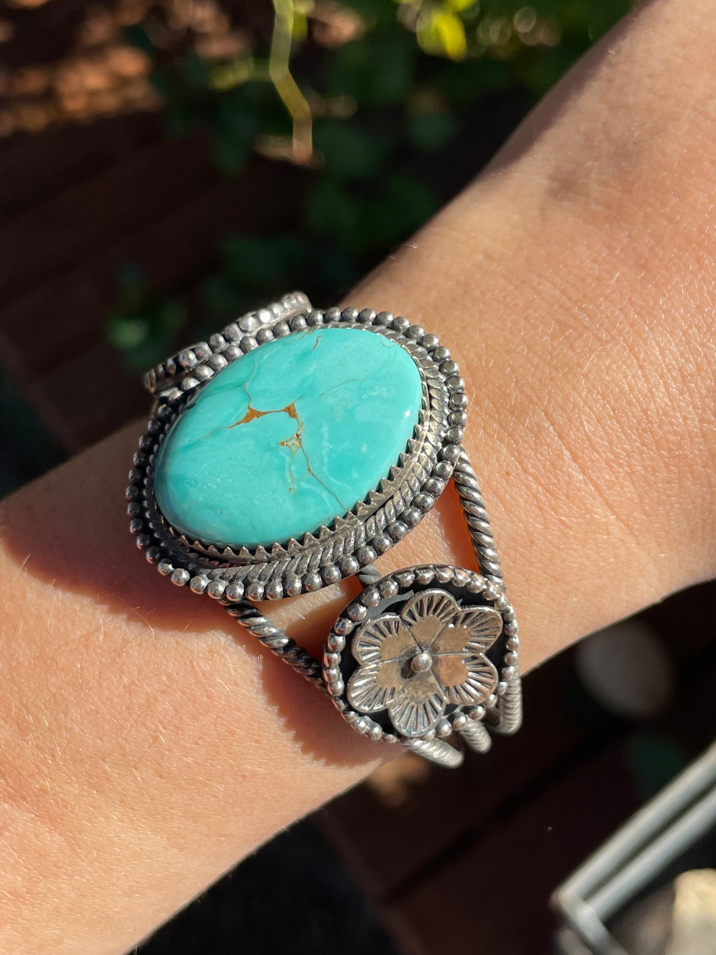 Kingman Turquoise Cuff Bracelet | Sterling Silver B882