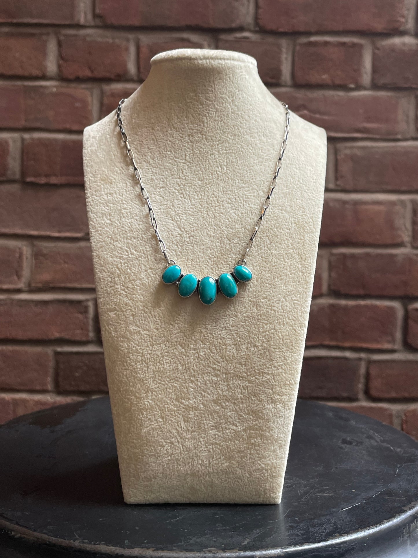 Kingman Turquoise Bar Necklace | 925 Sterling Silver E618