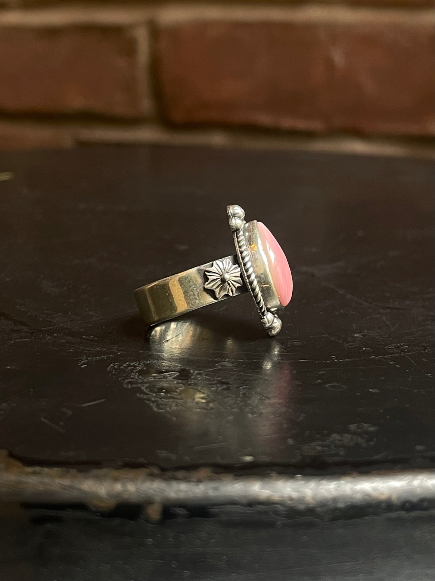 Pink Conch Ring Size 6 | 925 Sterling Silver G129