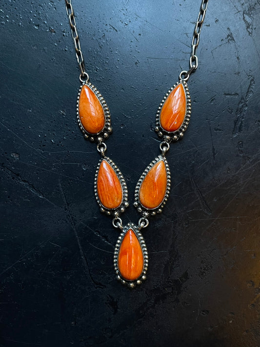 Spiny Oyster Lariat Necklace | Sterling Silver 925 C752