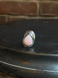 Feather Design Pink Conch Ring | Sterling Silver | Size 8 | C165