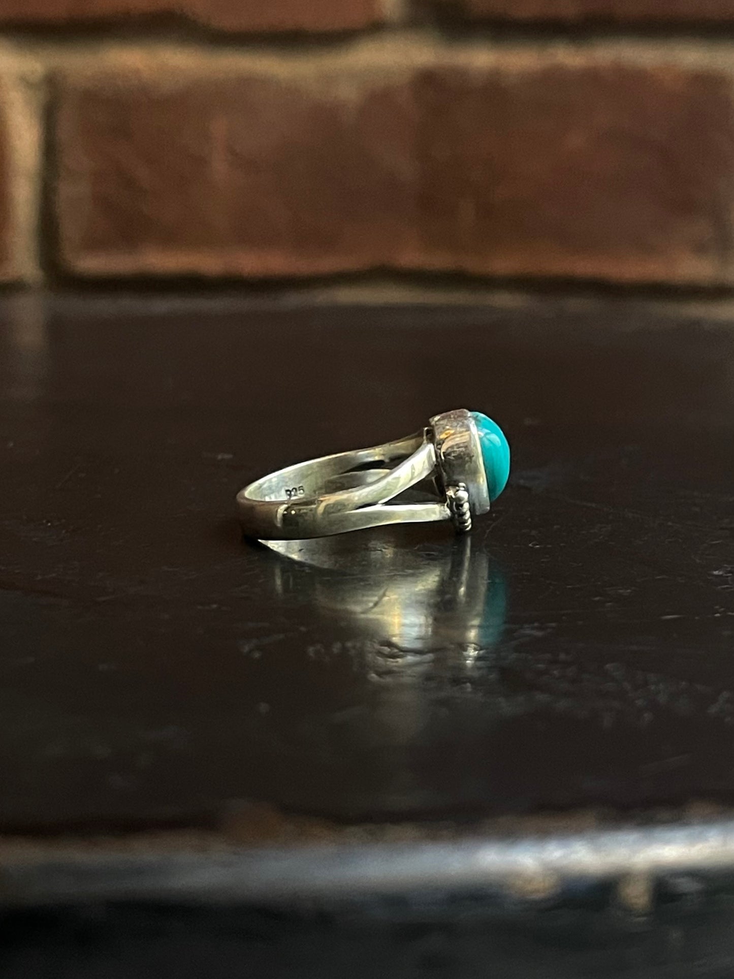 Kingman Turquoise Heart Ring | Sterling Silver | Size 6 G383