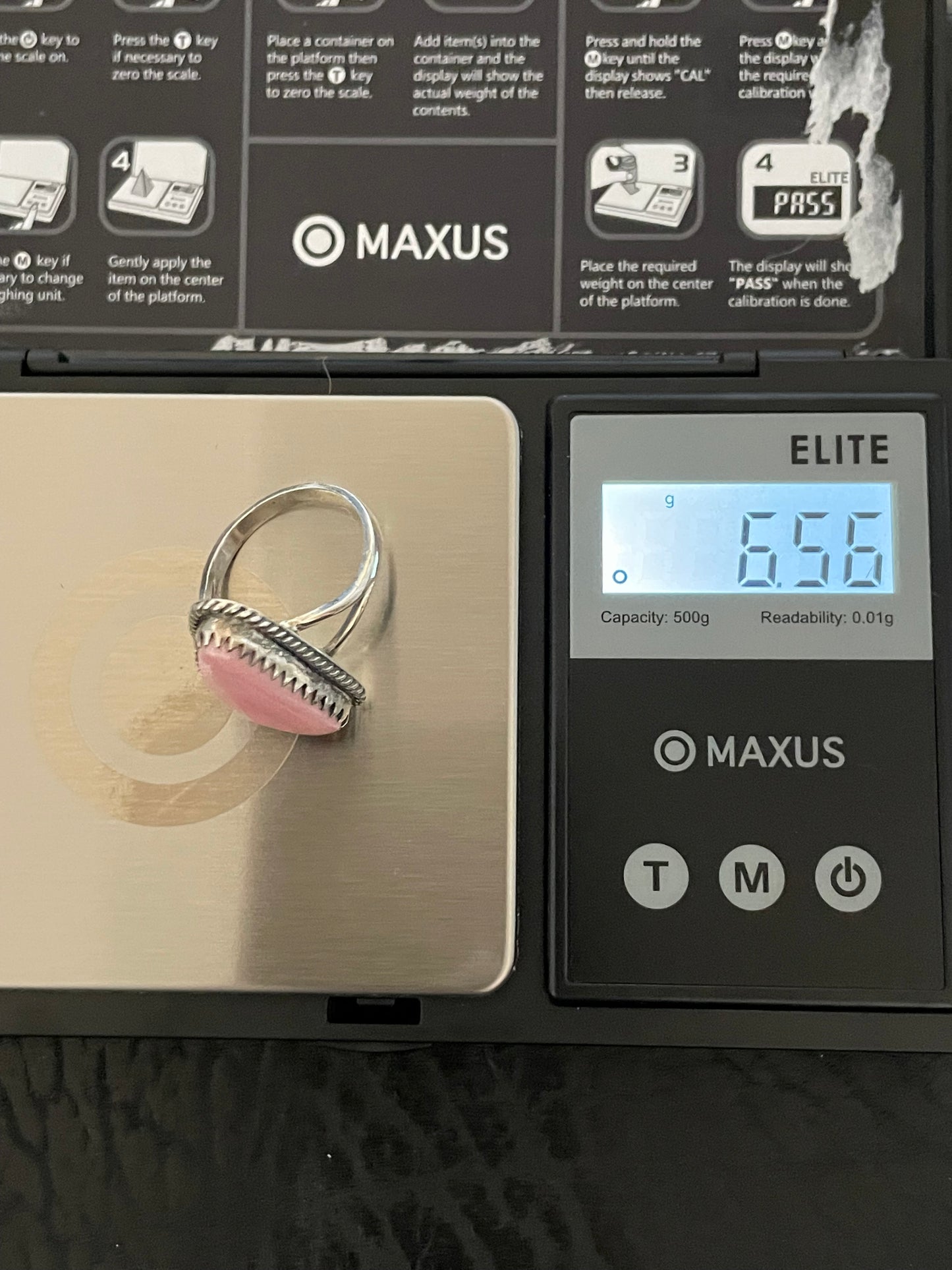 Pink Conch Ring Size 8 | 925 Sterling Silver Southwest E169