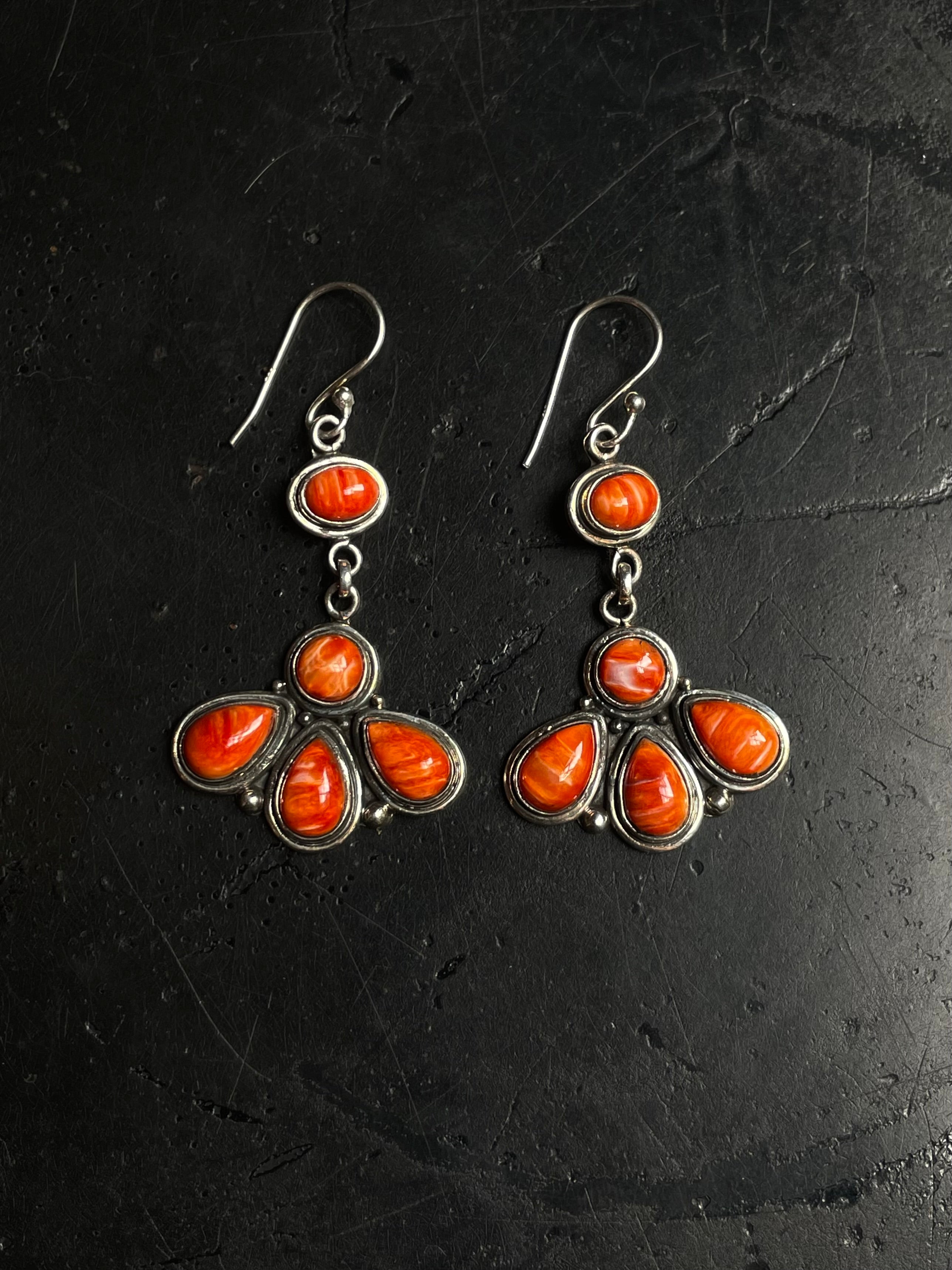 Spiny Oyster Cluster Dangle Earrings | 925 Sterling Silver C975