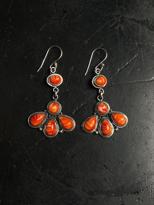 Spiny Oyster Cluster Dangle Earrings | 925 Sterling Silver C975