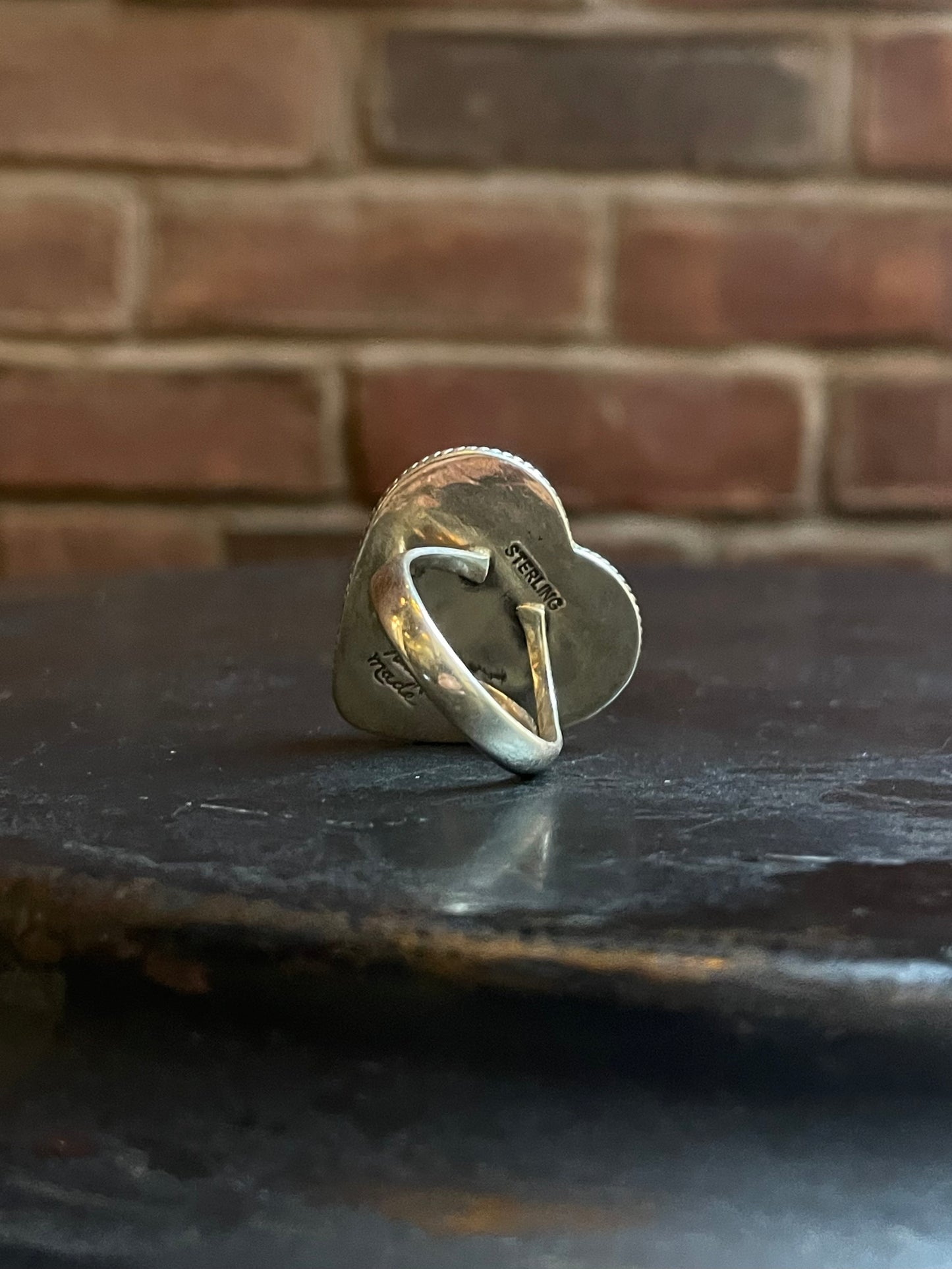 Turquoise Heart Ring Size 9 | Sterling Silver E862