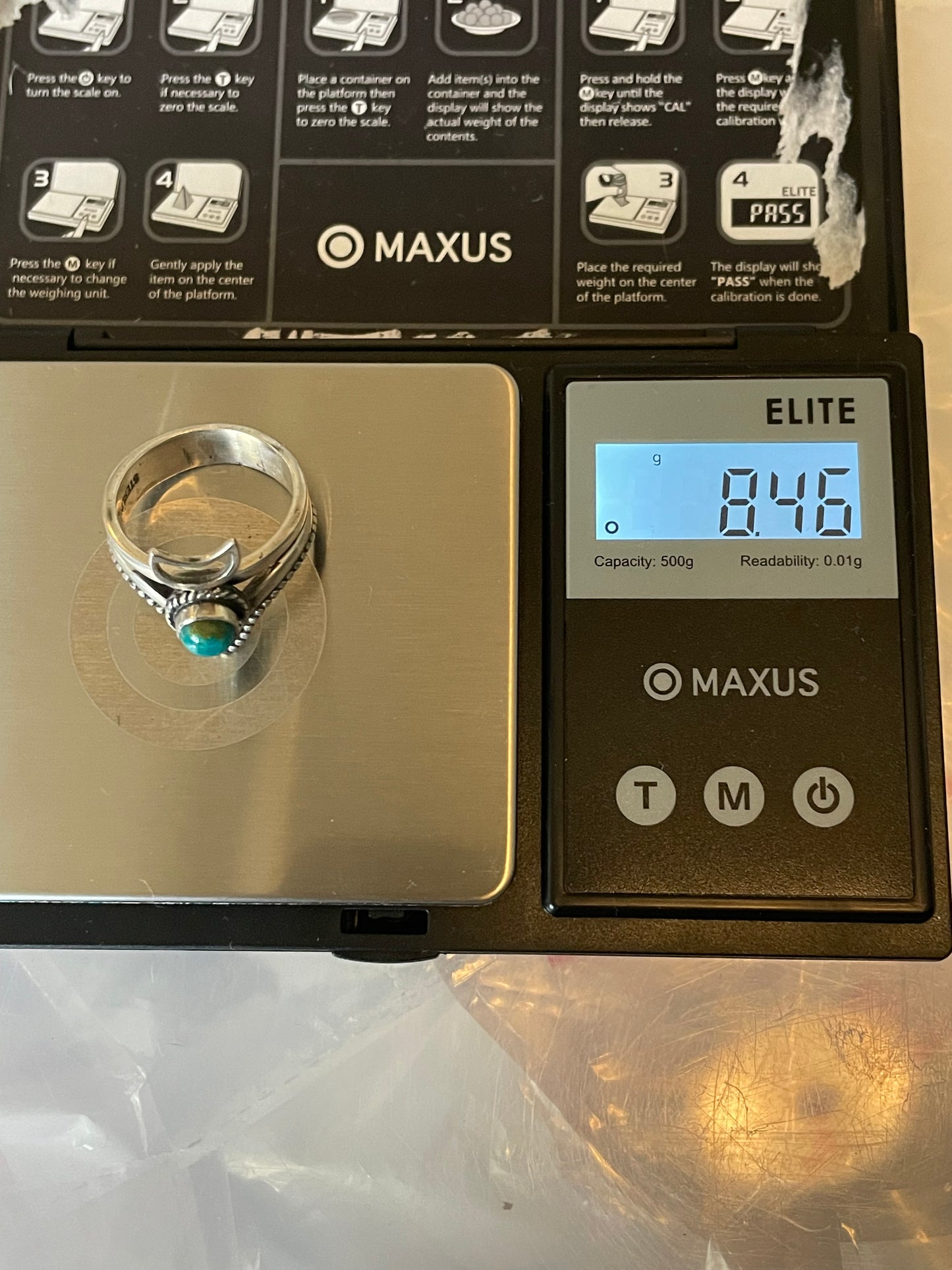 Turquoise Ring | 925 Sterling Silver Size 9.5 E472