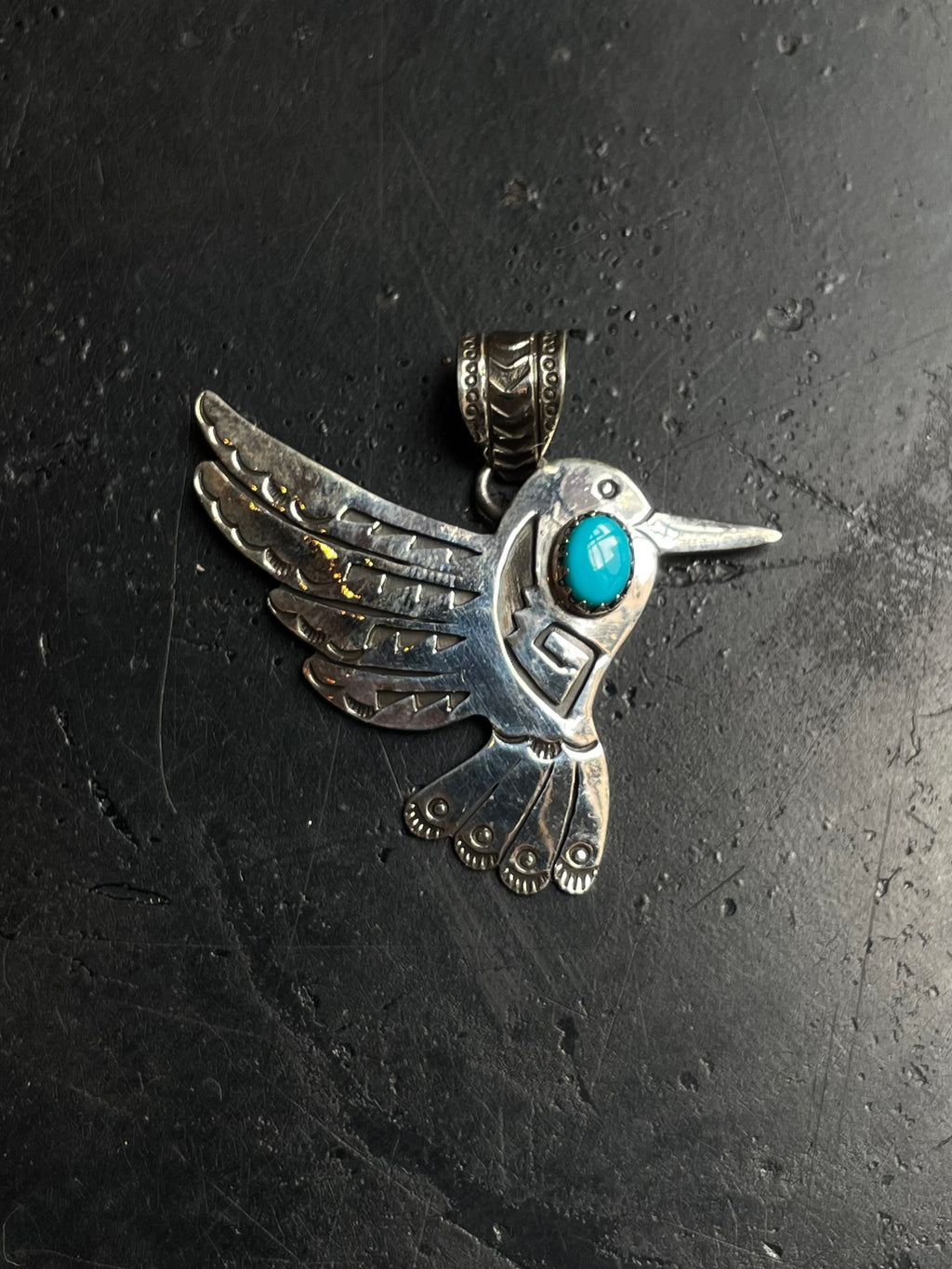 Turquoise Hummingbird Pendant | 925 Sterling Silver E221