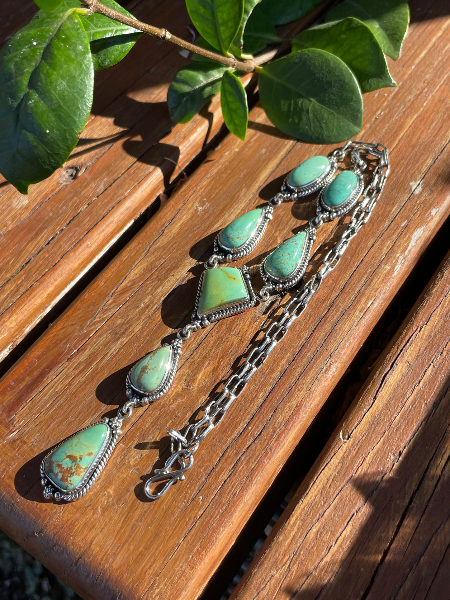 Kingman Turquoise Lariat Necklace | Sterling Silver 925 B888