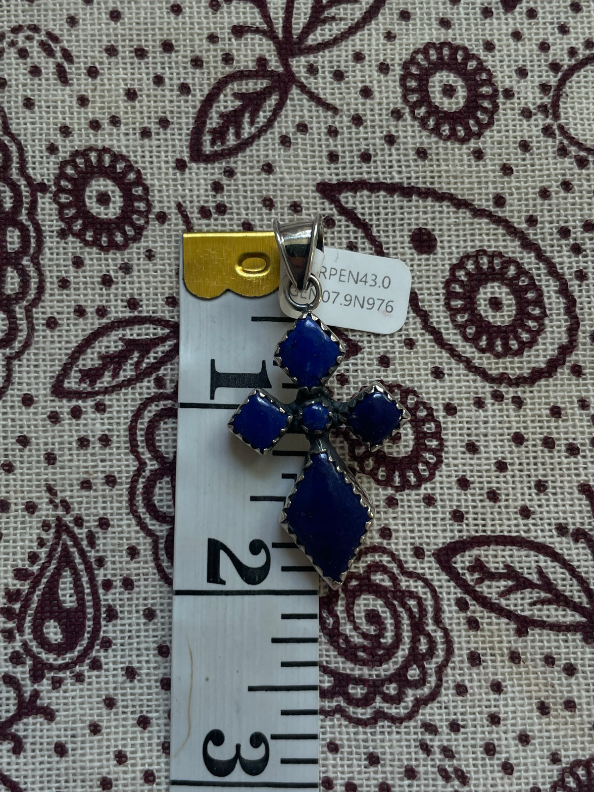 Lapis Cross Pendant | 925 Sterling Silver | D335