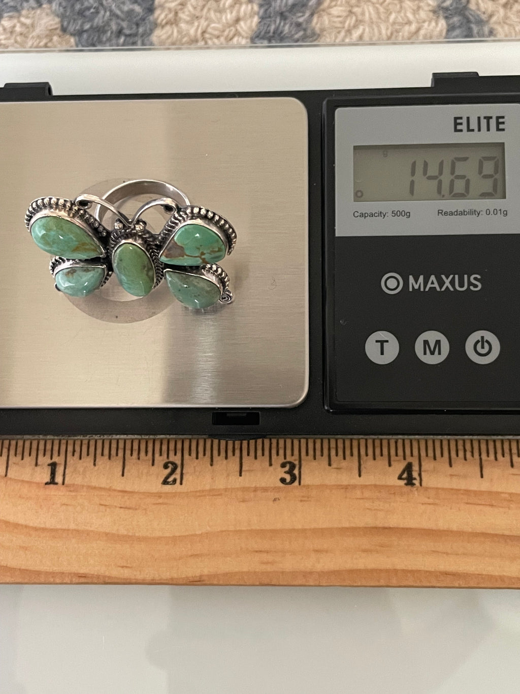 Turquoise Butterfly Ring Size 6.75 | 925 Sterling Silver G743