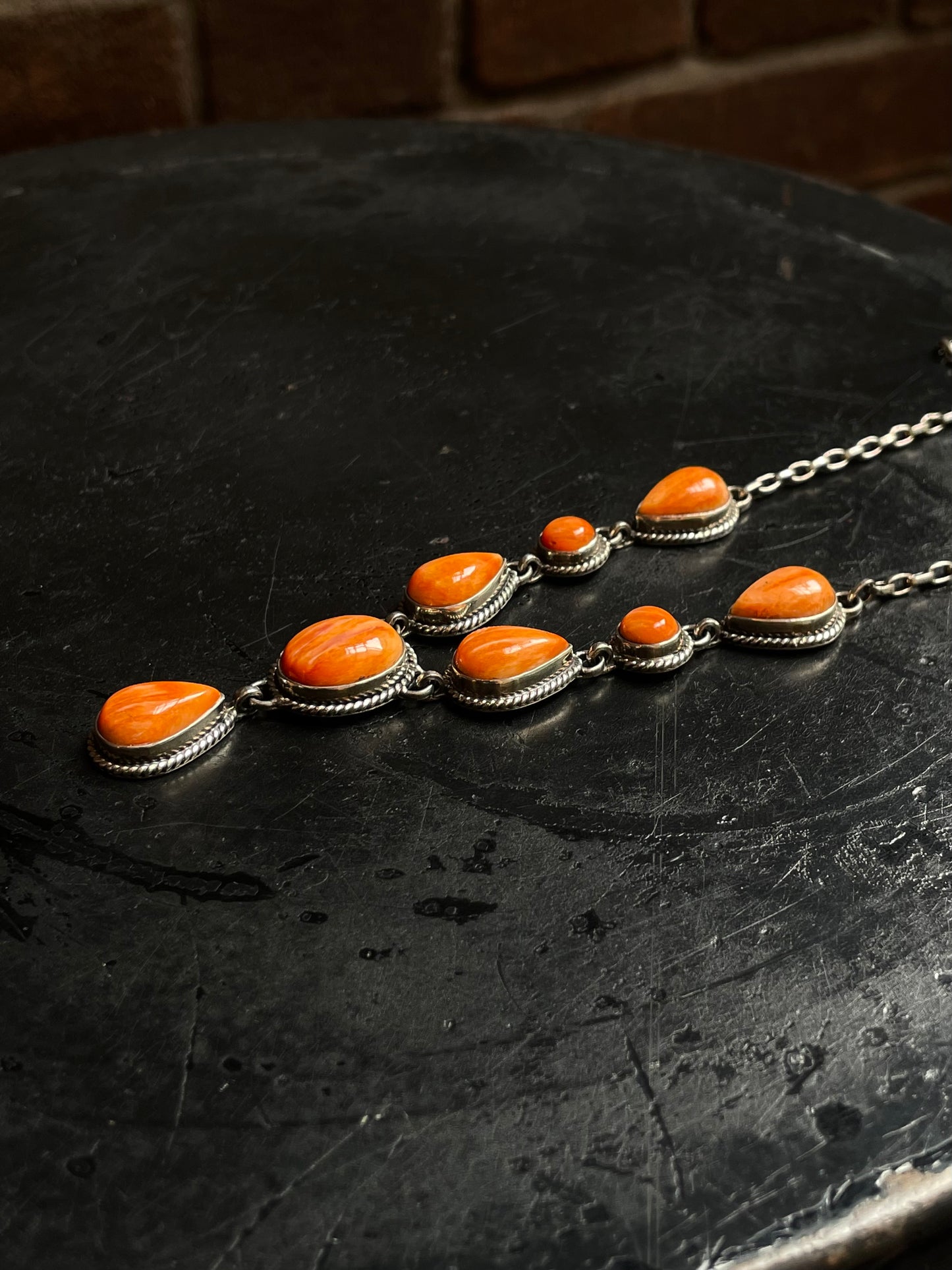 Spiny Oyster Lariat Necklace | 925 Sterling Silver C987