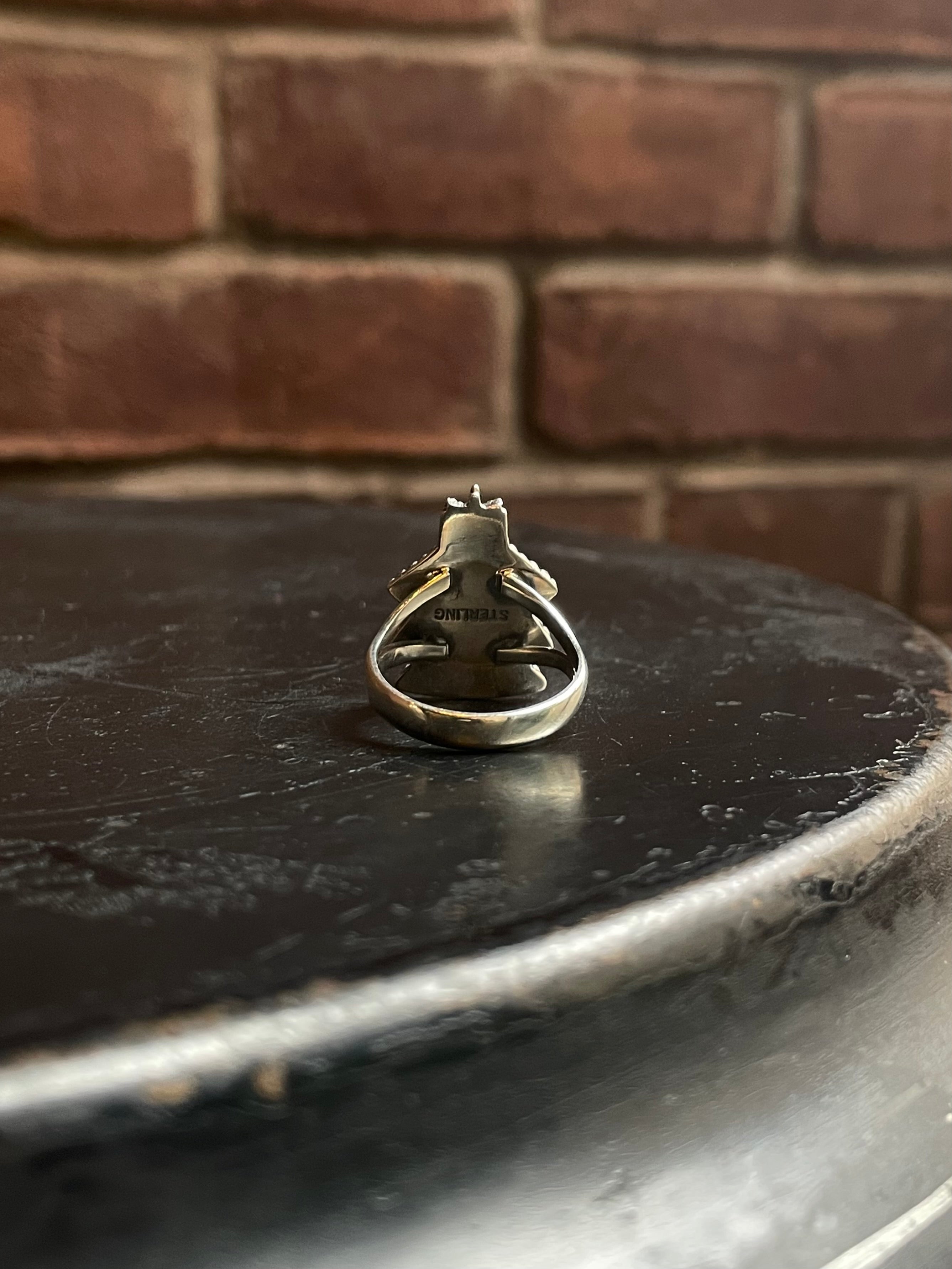 Pink Conch Christmas Tree Ring | Sterling Silver 925 | Size 7.75 C945