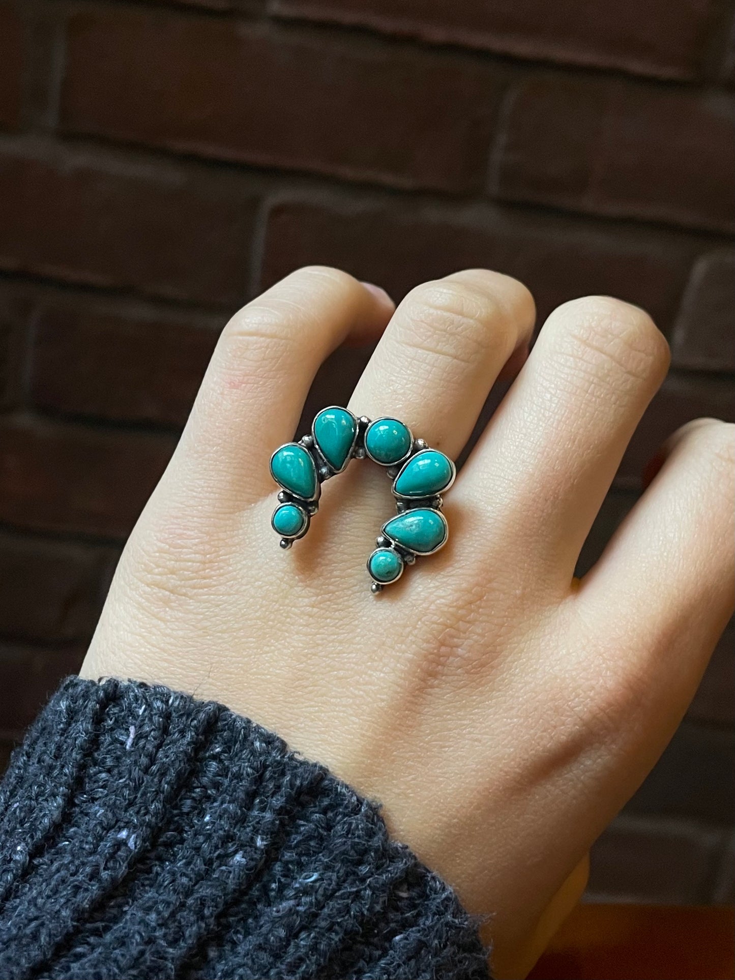 Kingman Turquoise Naja Ring Size 7| 925 Sterling Silver C562