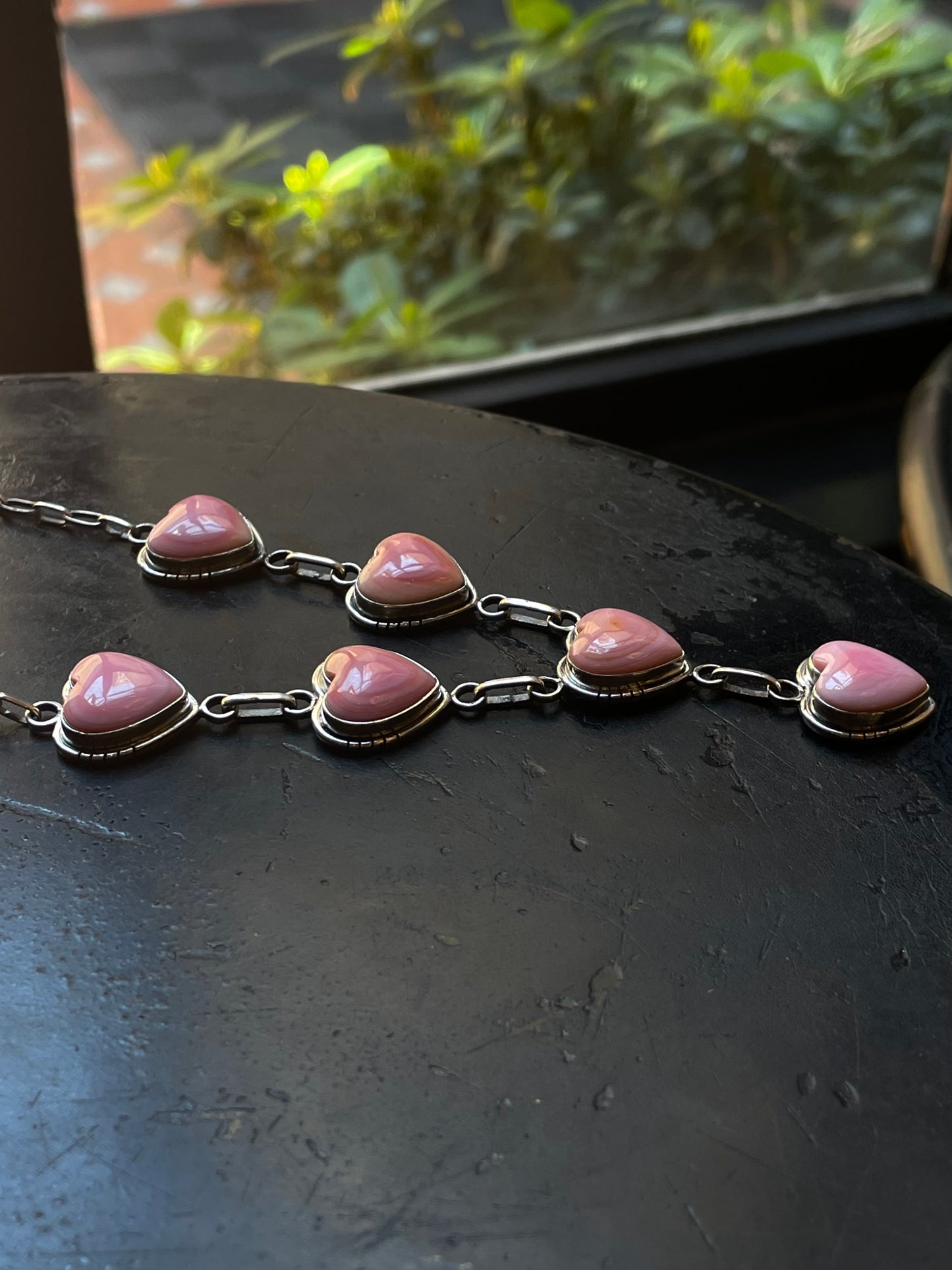 Pink Conch Heart Necklace | Sterling Silver G456