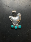Turquoise Chicken Pendant | Sterling Silver E712