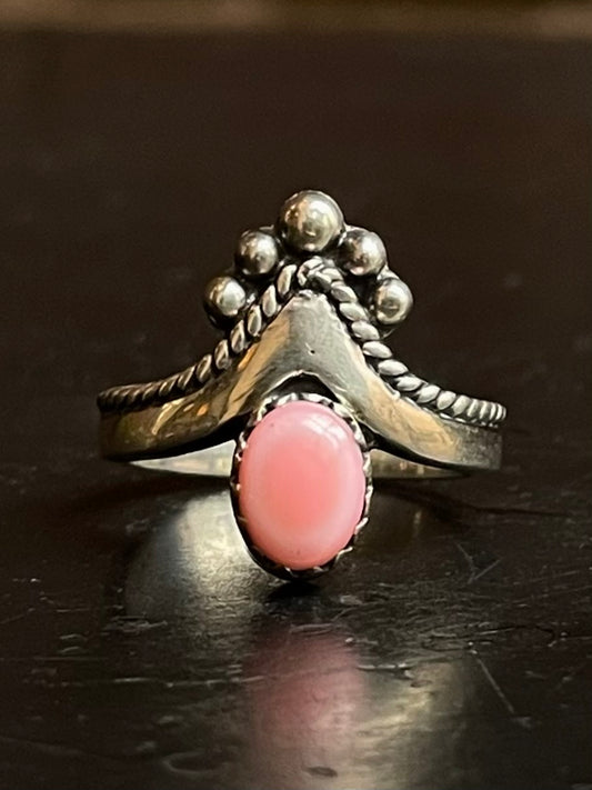 Pink Conch Ring Size 7.75 | 925 Sterling Silver G147