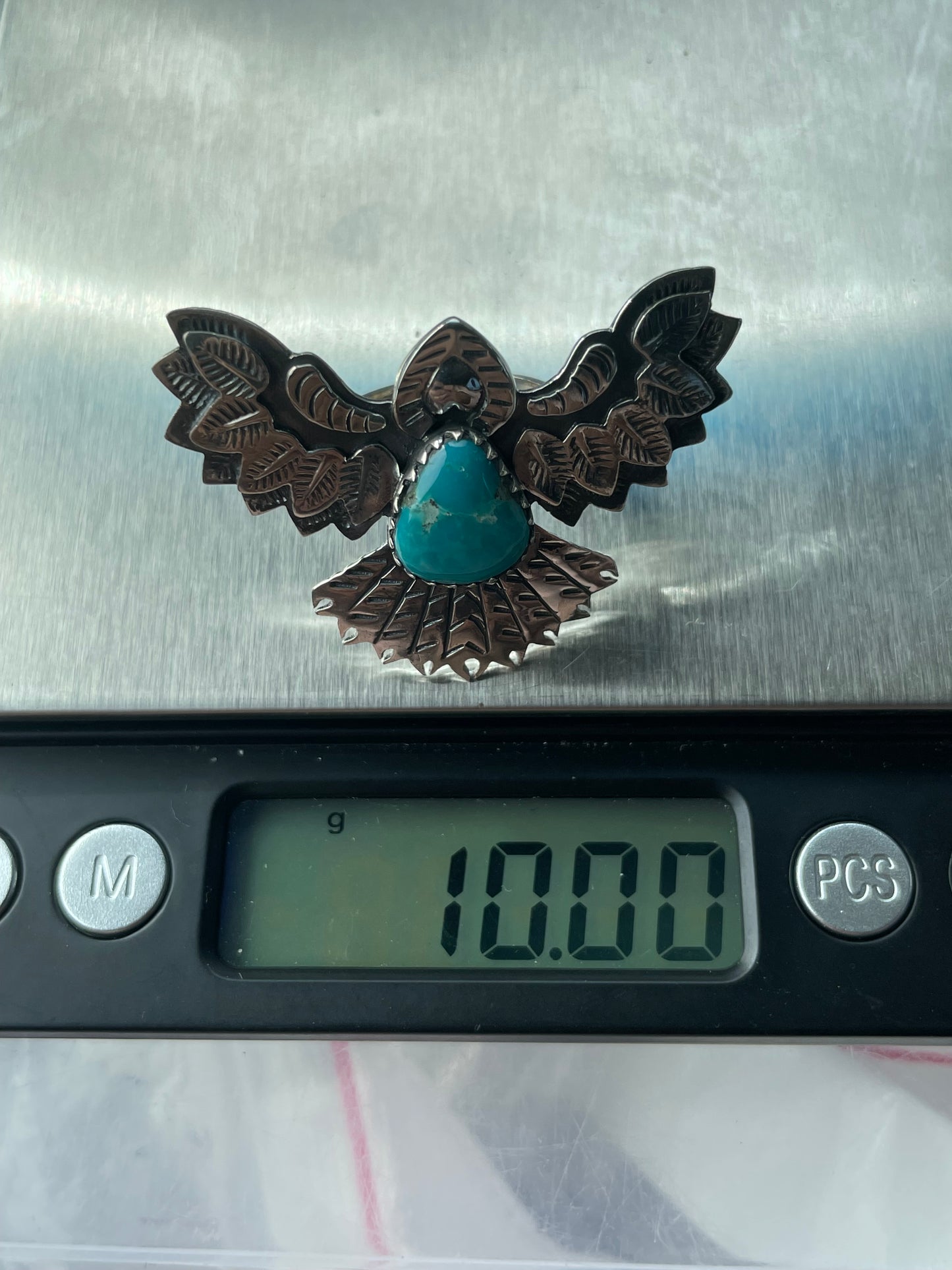 Turquoise Thunderbird Ring Size 7 | 925 Sterling Silver B560