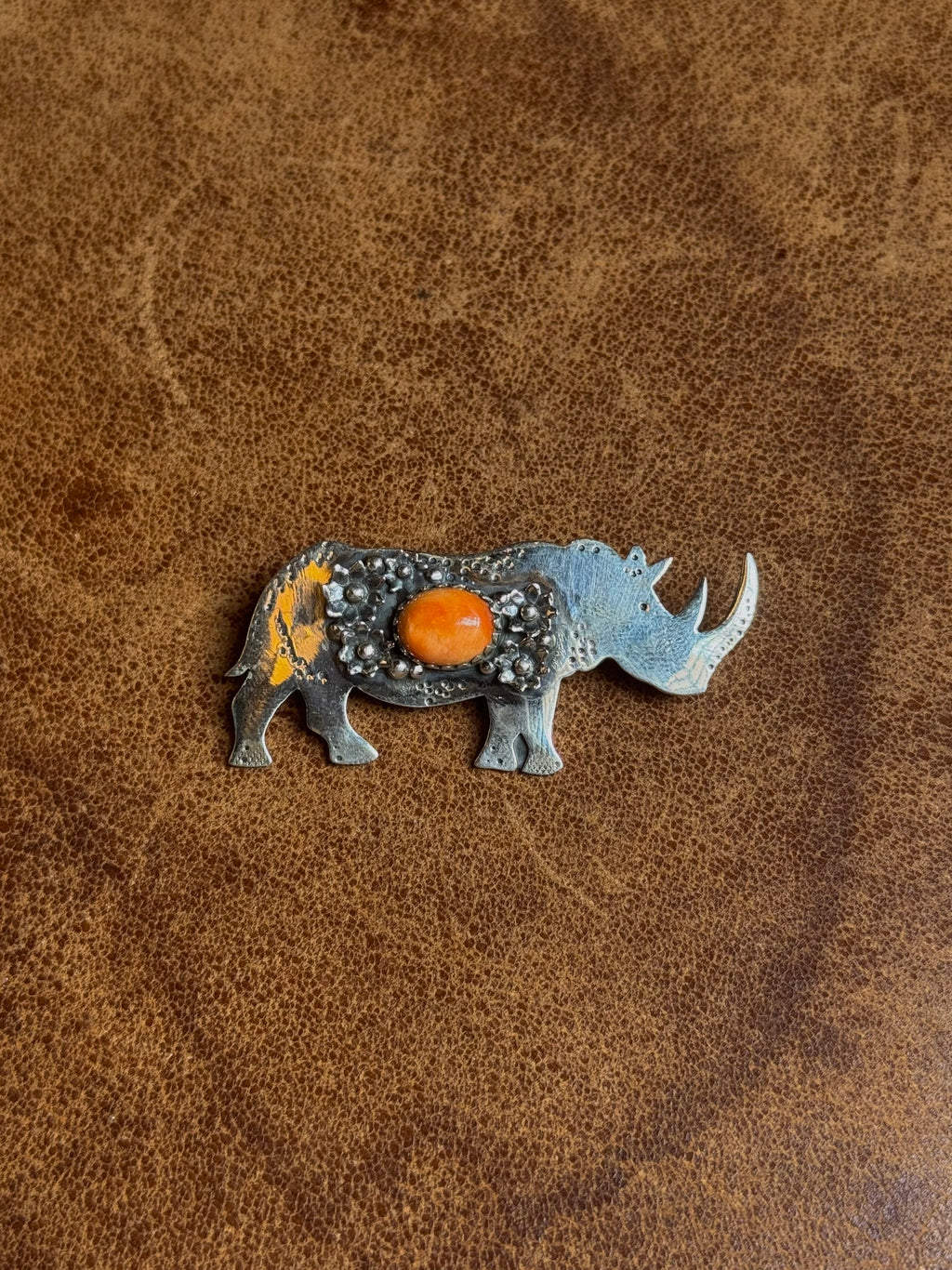 Spiny Oyster Rhinoceros Pendant | Sterling Silver | A811
