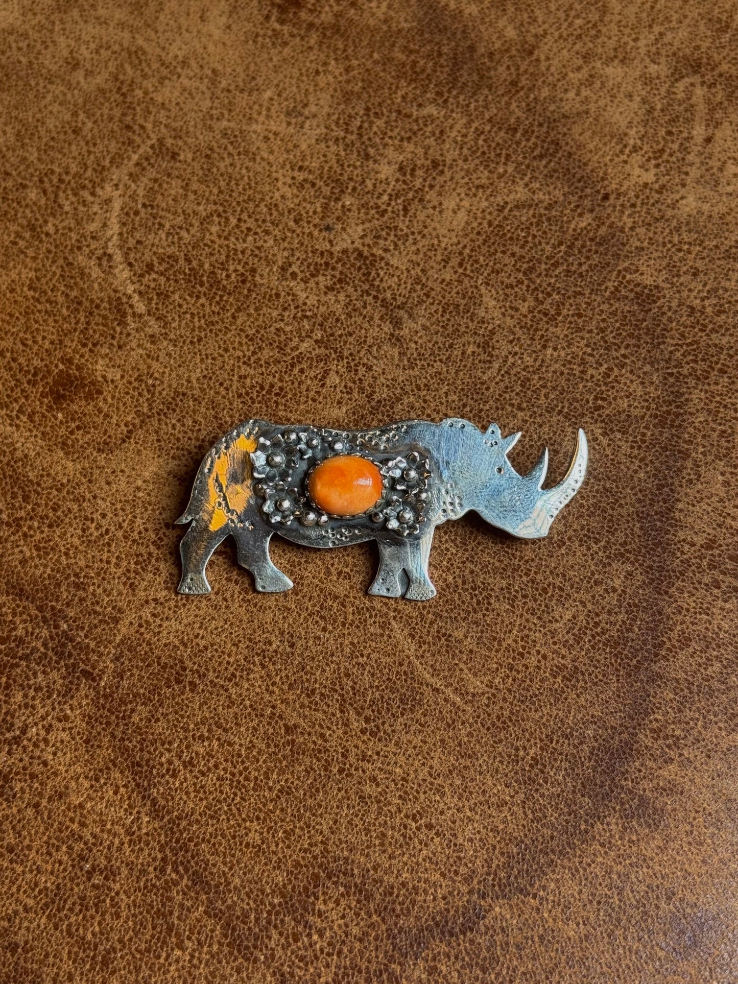Spiny Oyster Rhinoceros Pendant | Sterling Silver | A811
