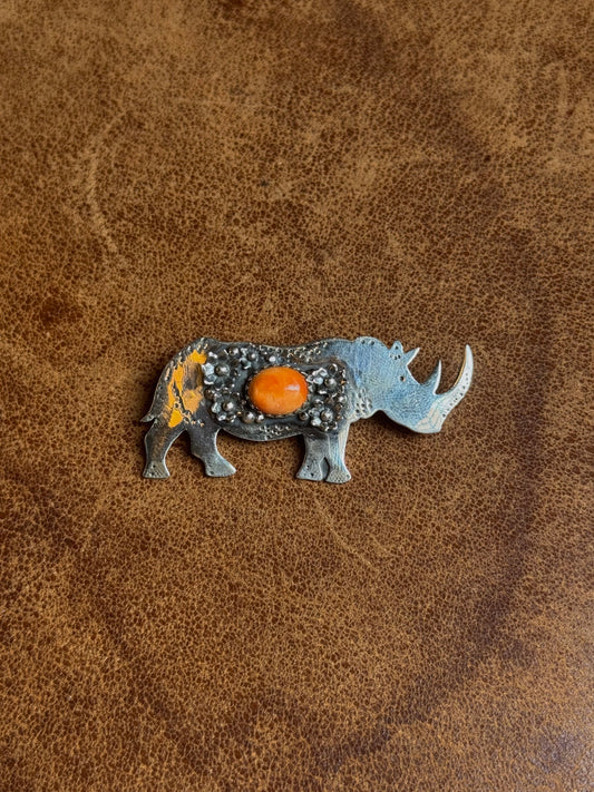 Spiny Oyster Rhinoceros Pendant | Sterling Silver | A811