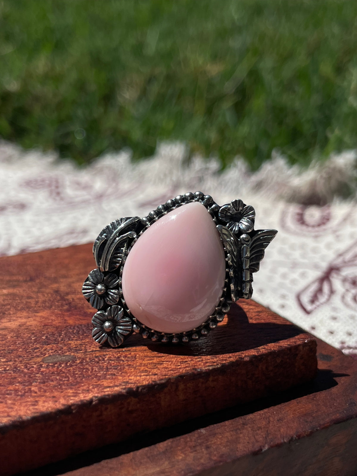 Pink Conch Ring Size 7.75 | 925 Sterling Silver D295