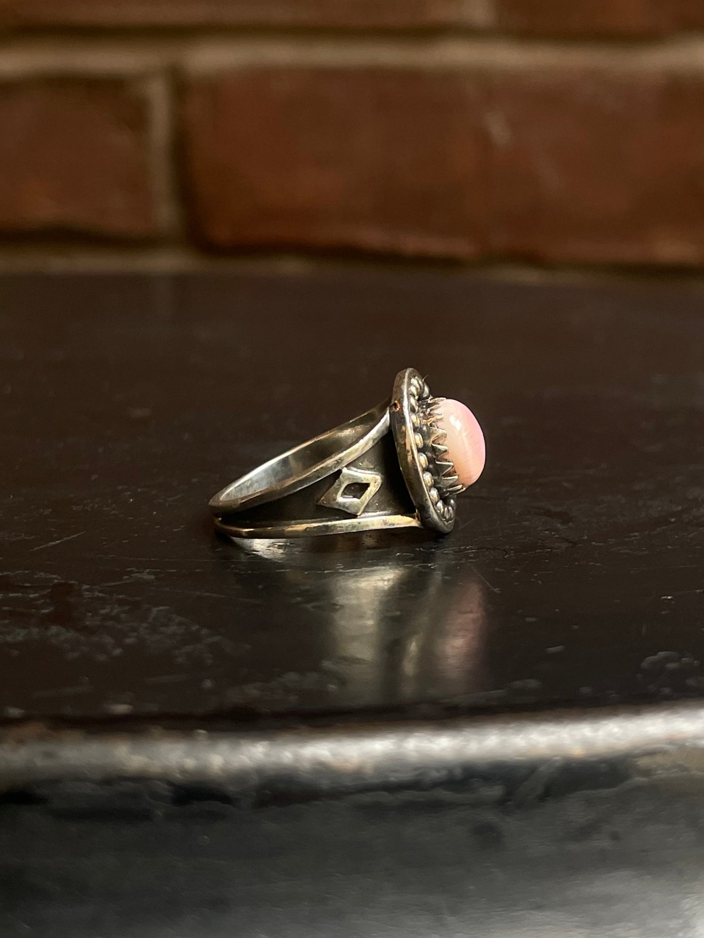 Pink Conch Ring Size 8 | 925 Sterling Silver G136