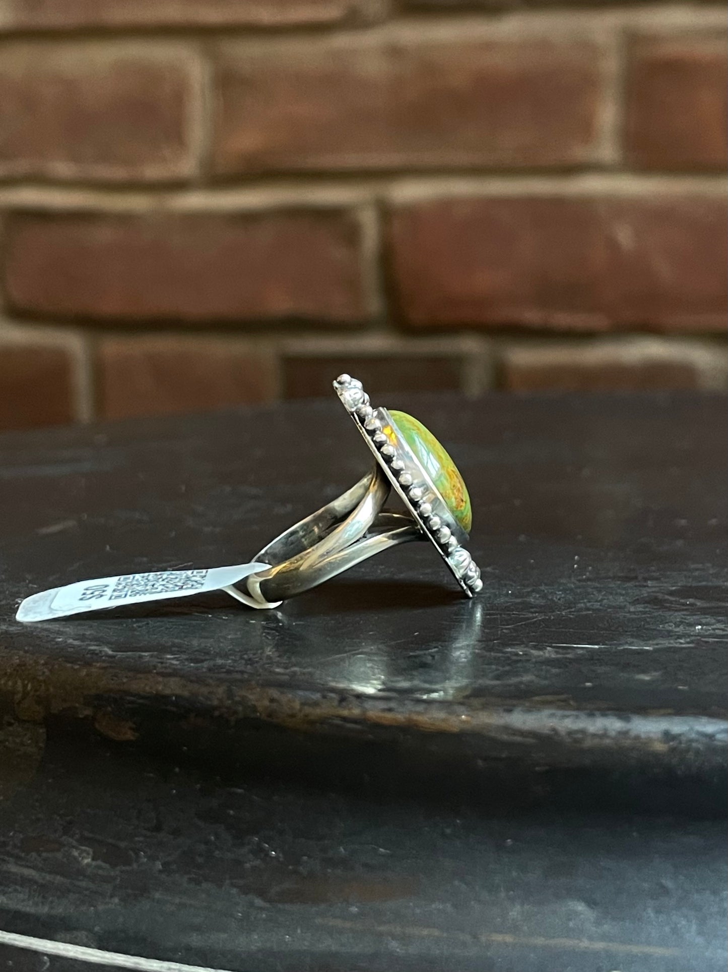 Kingman Turquoise Oval Ring | Sterling Silver | Size 7 | A324