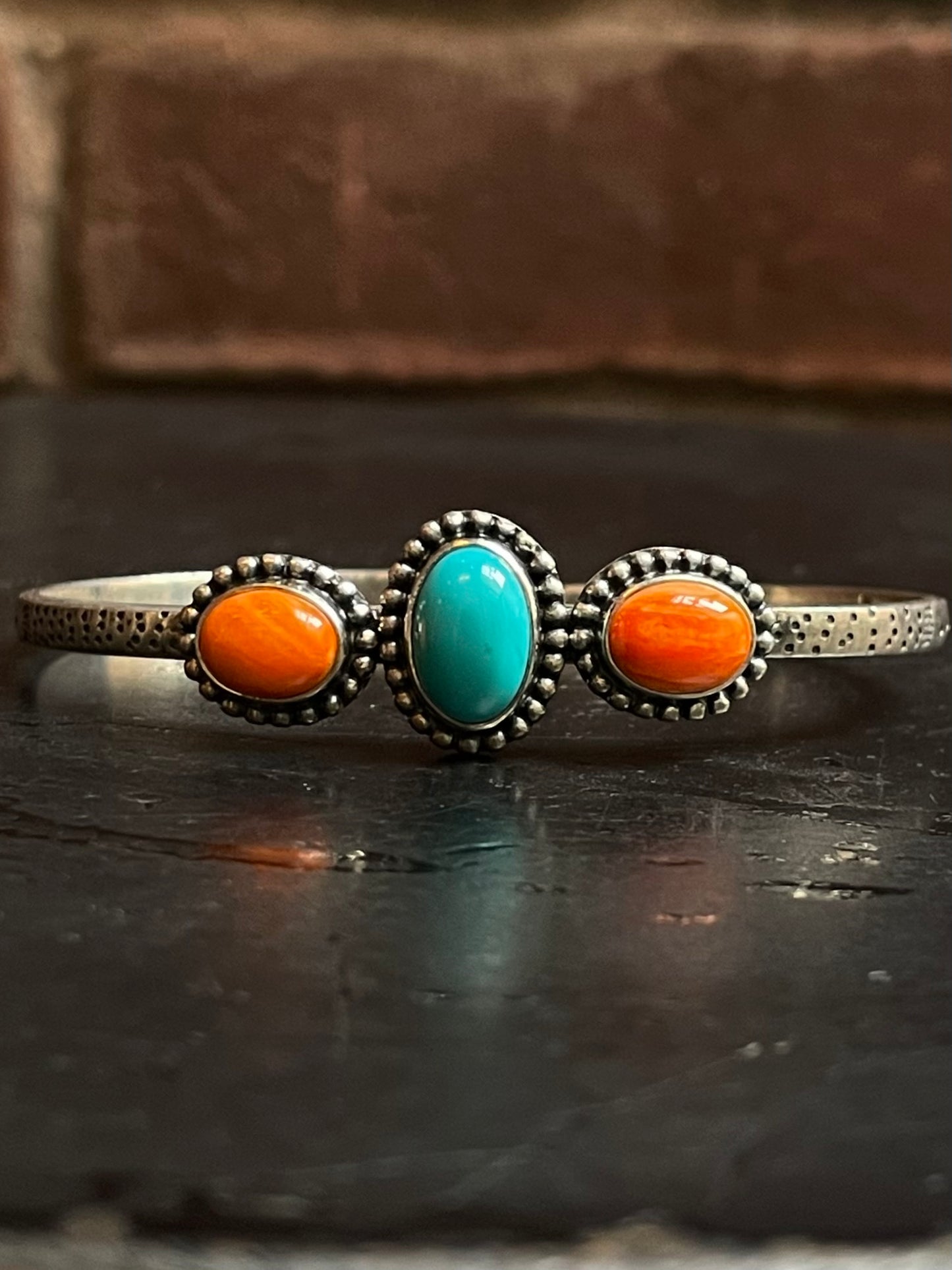 Spiny Oyster Turquoise Cuff Bracelet | 925 Sterling Silver G242