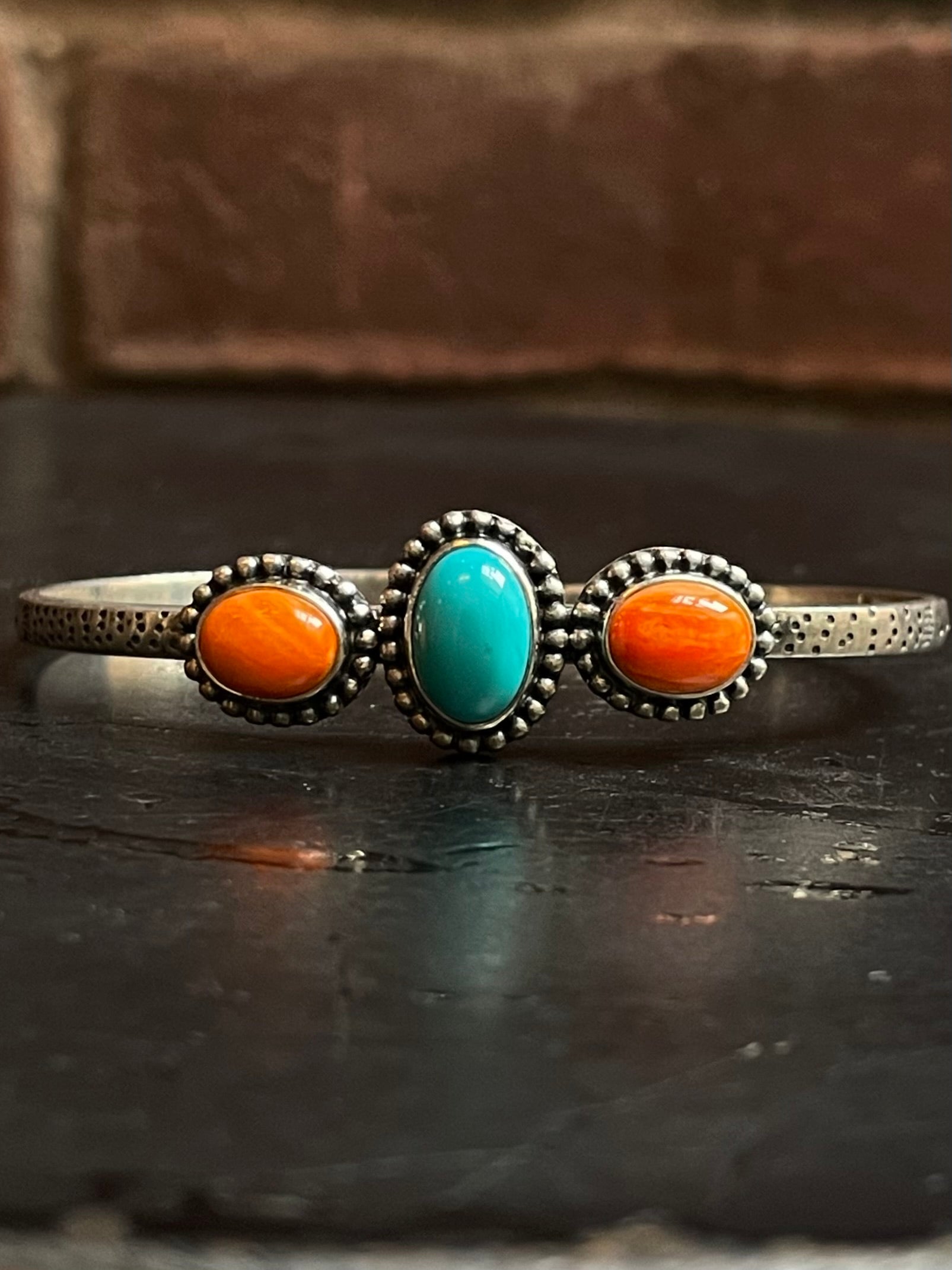 Spiny Oyster Turquoise Cuff Bracelet | 925 Sterling Silver G242