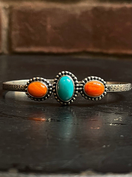 Spiny Oyster Turquoise Cuff Bracelet | 925 Sterling Silver G242