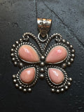 Pink Conch Butterfly Pendant | Sterling Silver G444