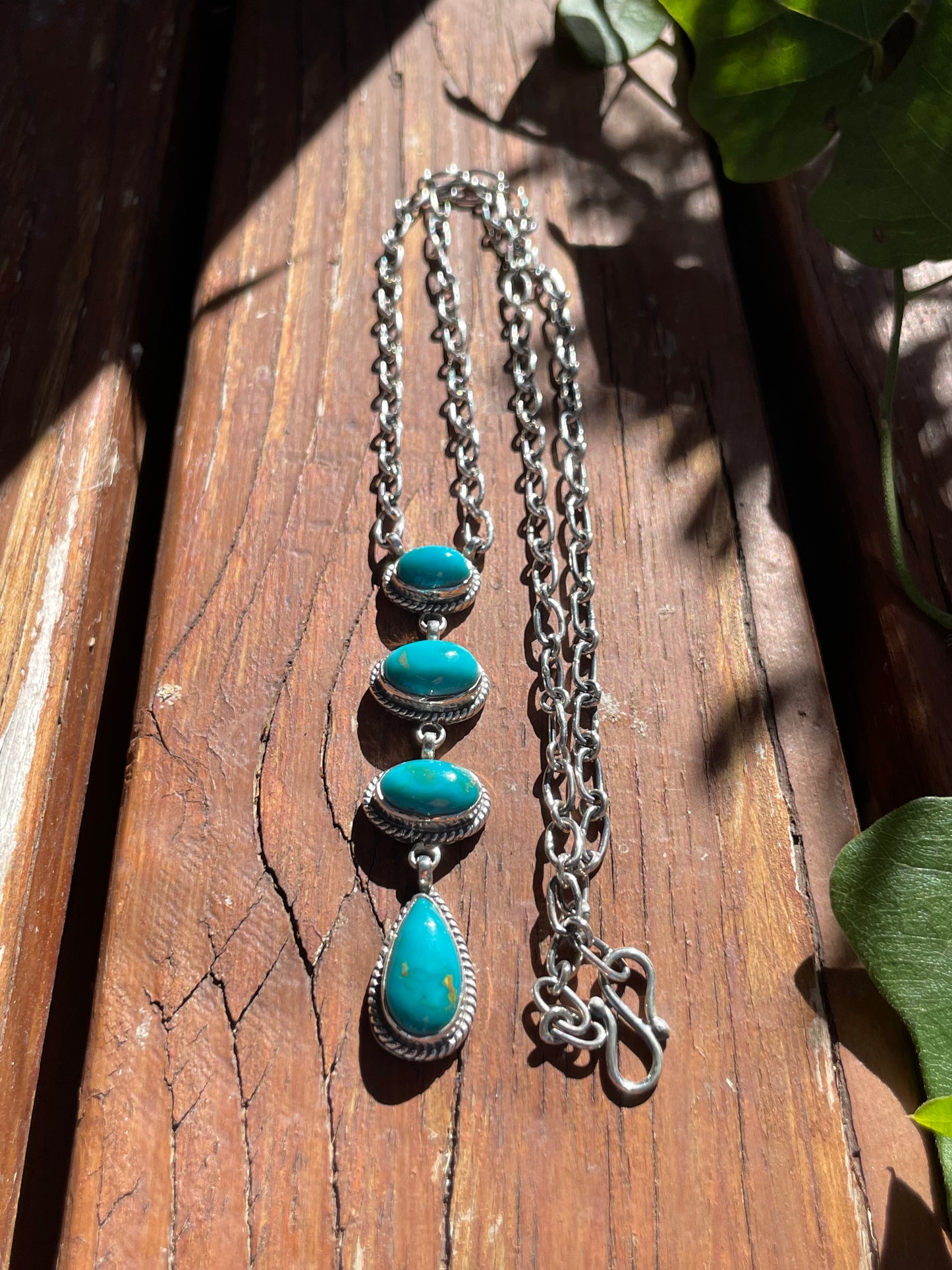 Kingman Turquoise Drop Necklace | Sterling Silver B870