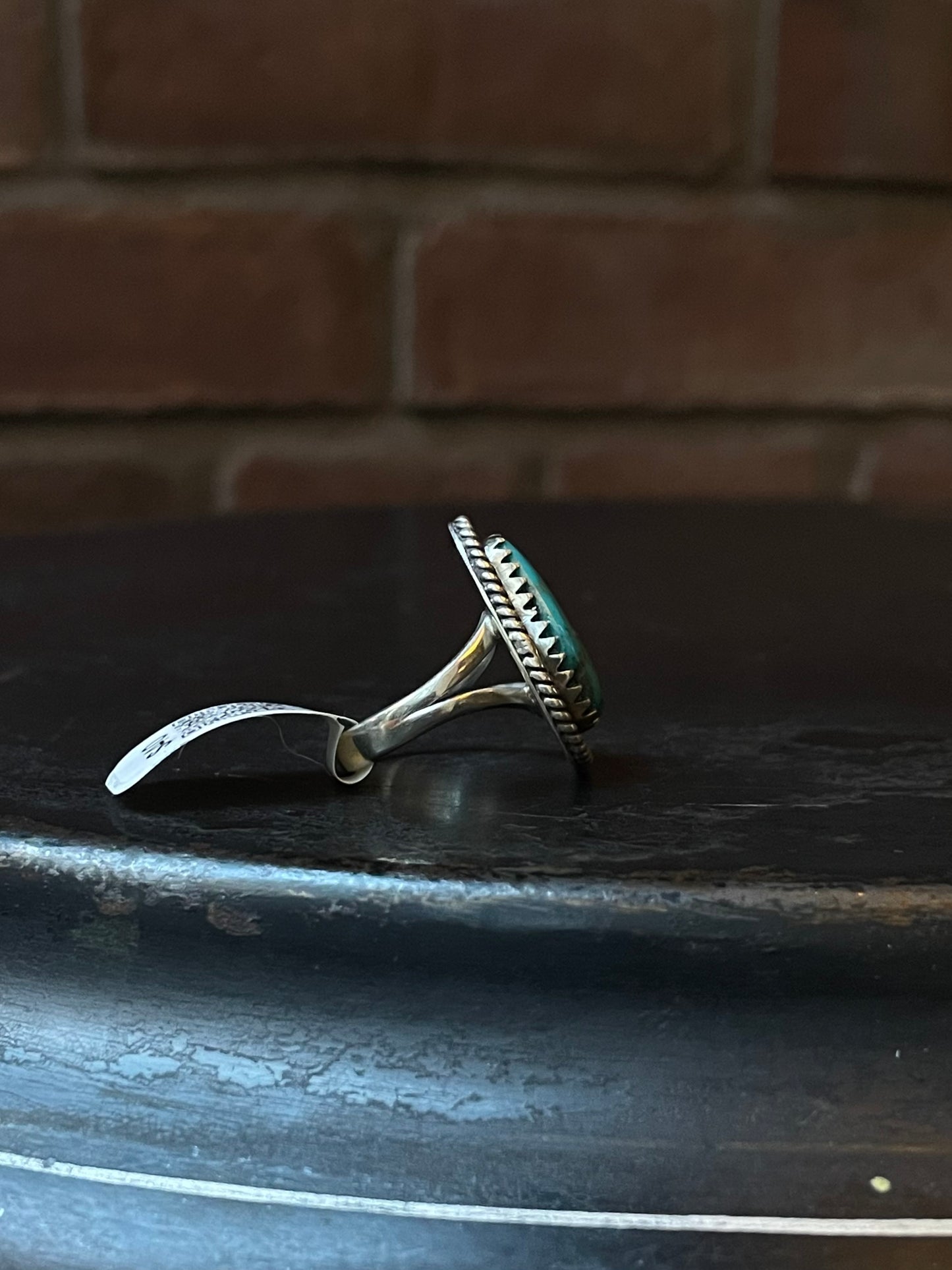 Kingman Turquoise Twisted Wire Ring | Sterling Silver | Size 6 | A473