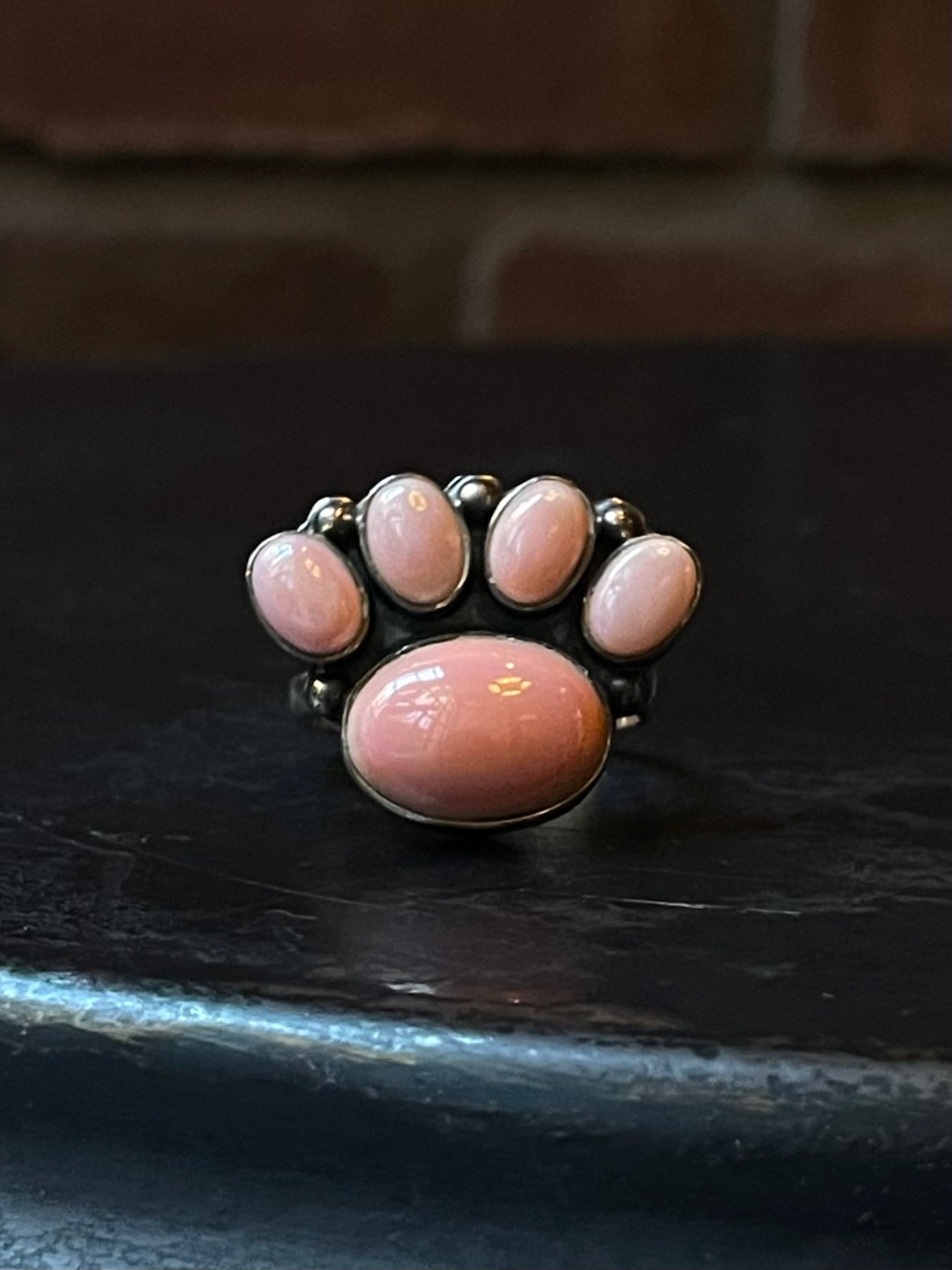 Pink Conch Paw Print Ring Size 9.5 | 925 Sterling Silver E423