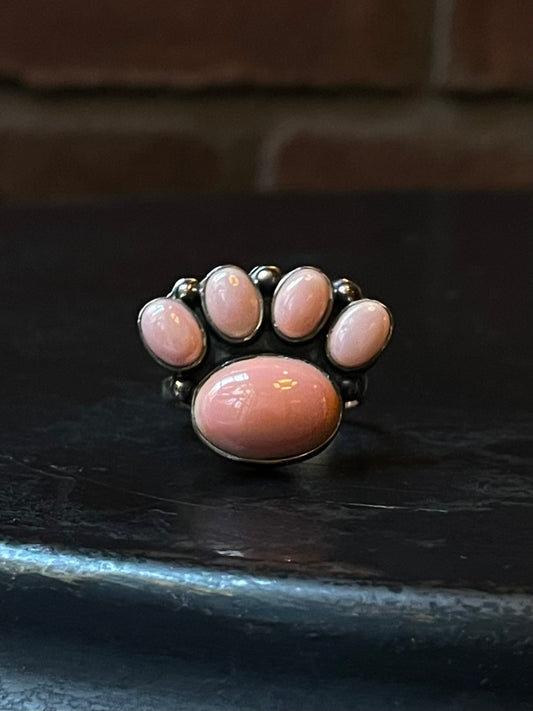 Pink Conch Paw Print Ring Size 9.5 | 925 Sterling Silver E423